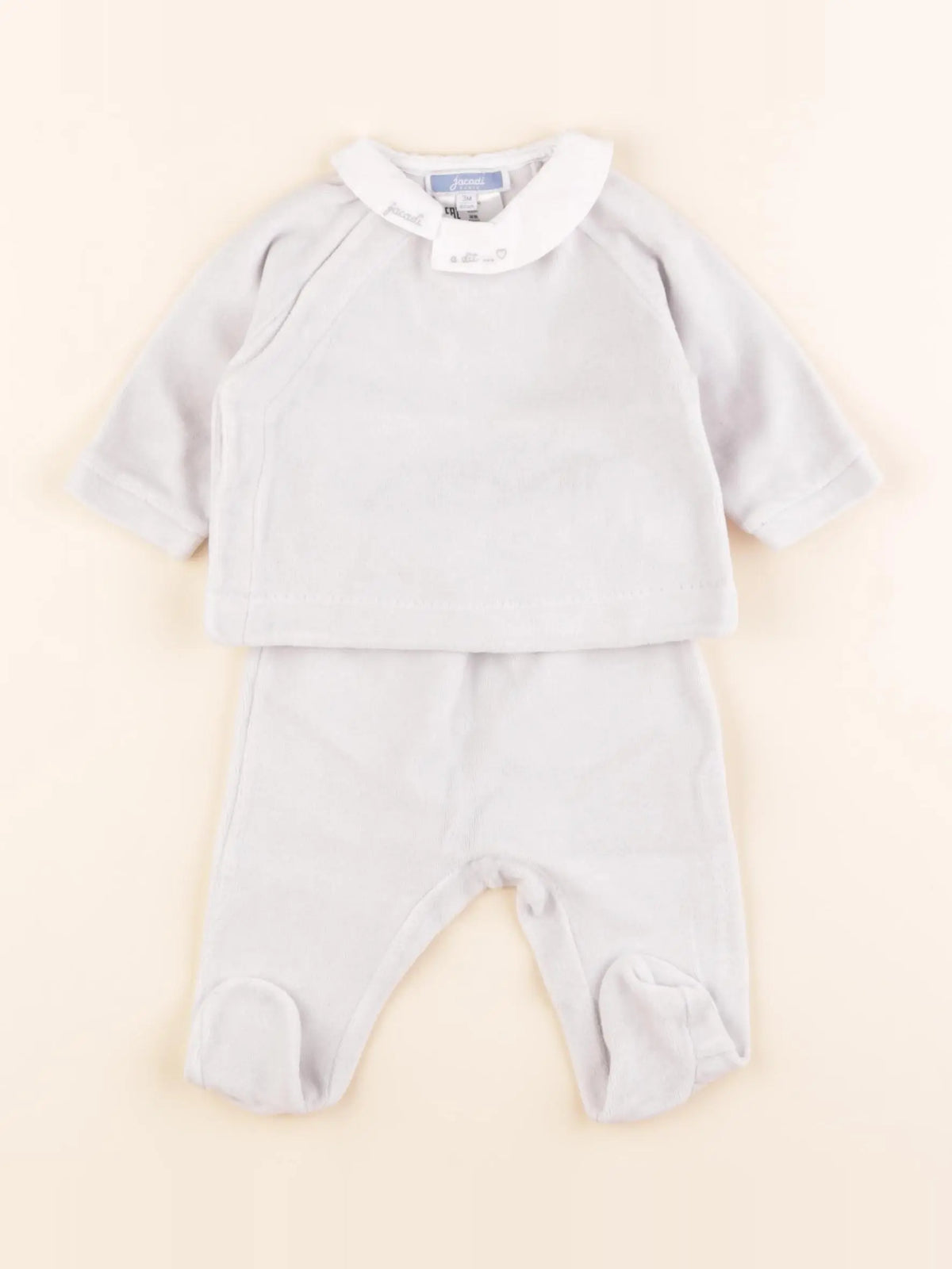 Jacadi - pyjama velours gris - 3 mois