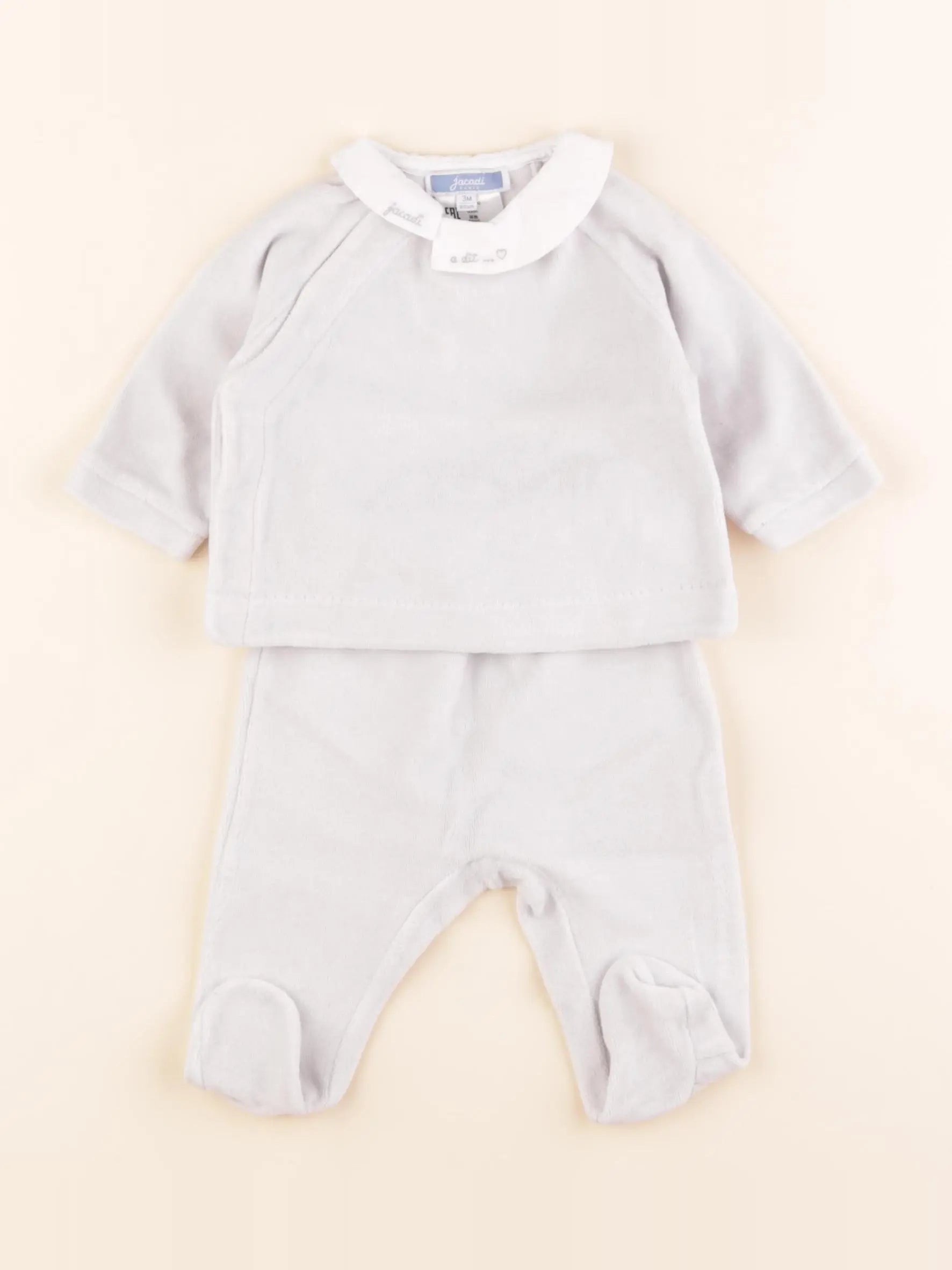 Jacadi - pyjama velours gris - 3 mois