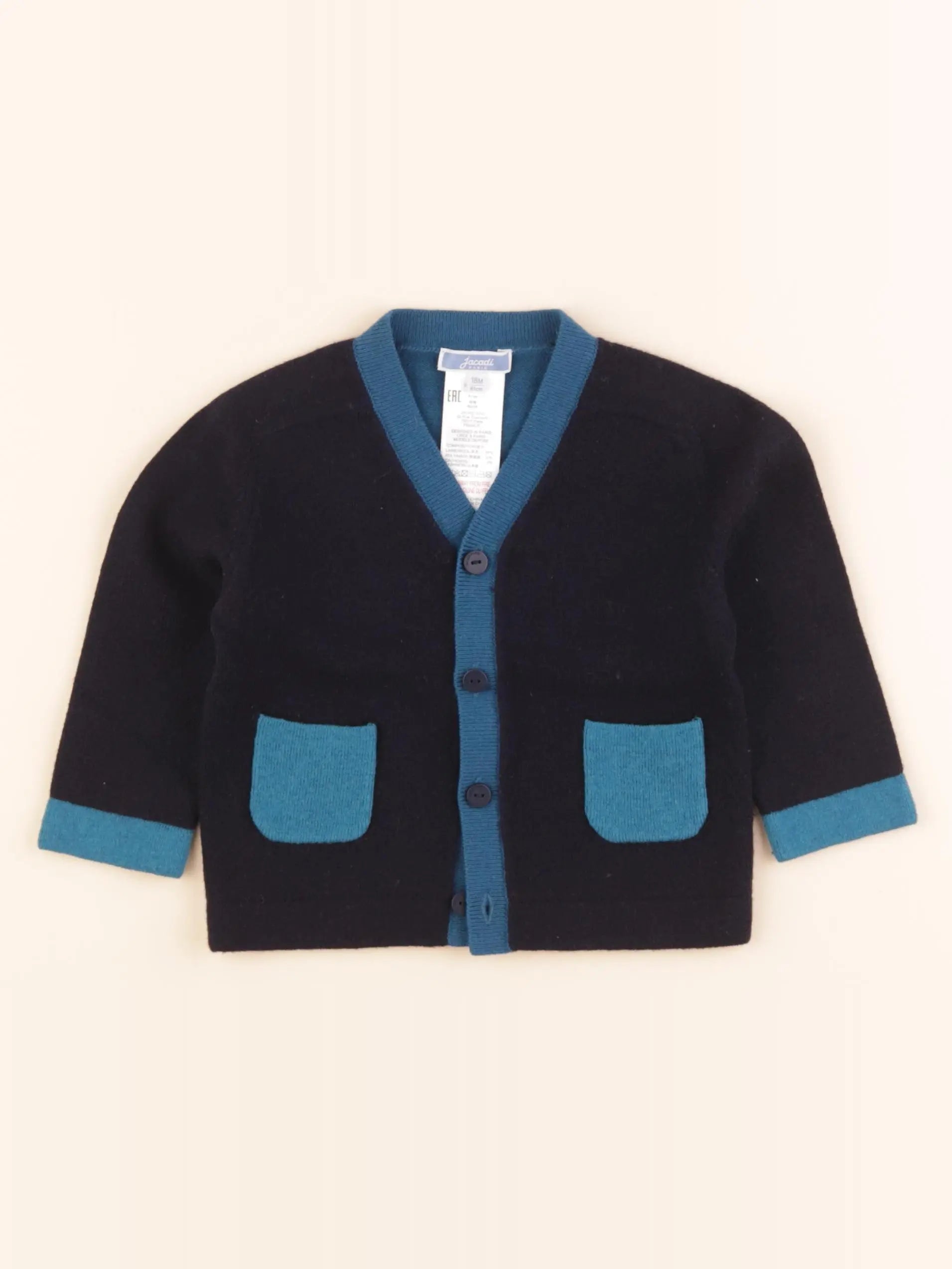 Jacadi - gilet bleu - 18 mois