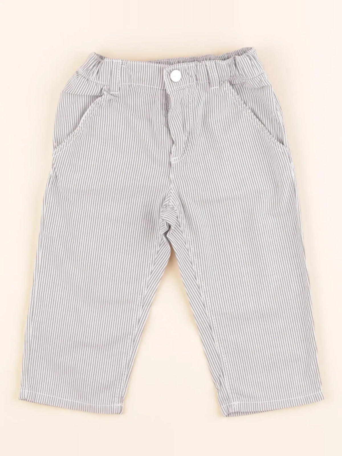 Jacadi - pantalon blanc, gris - 18 mois