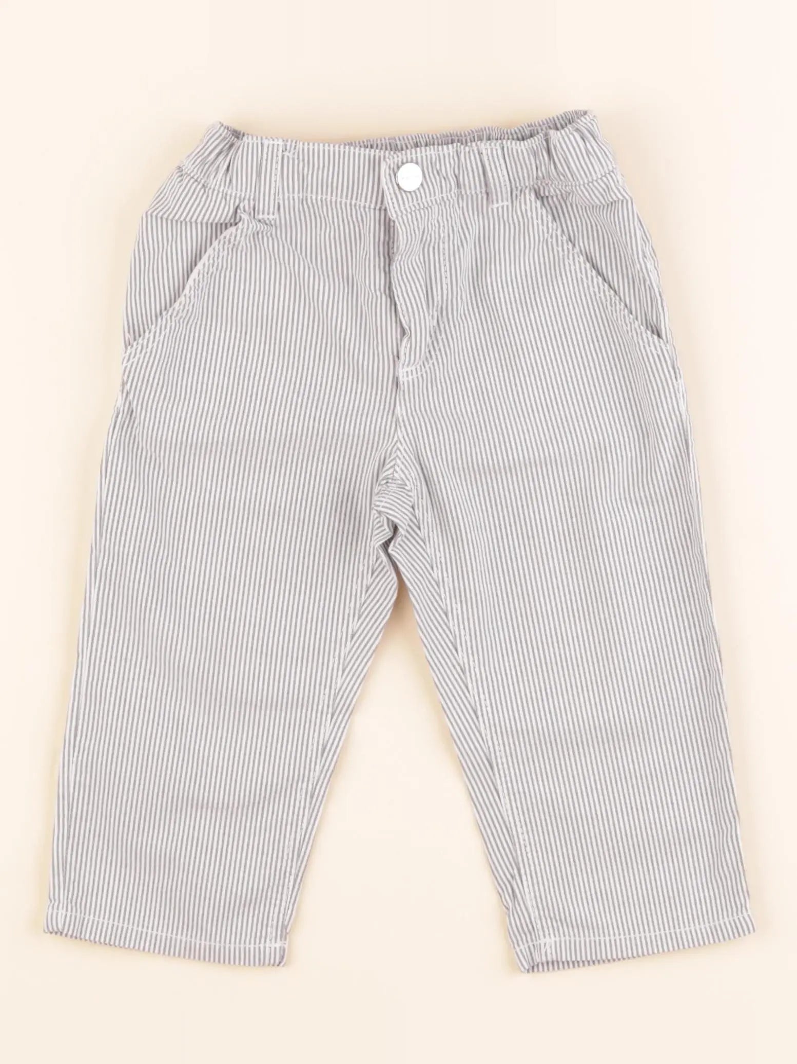 Jacadi - pantalon blanc, gris - 18 mois