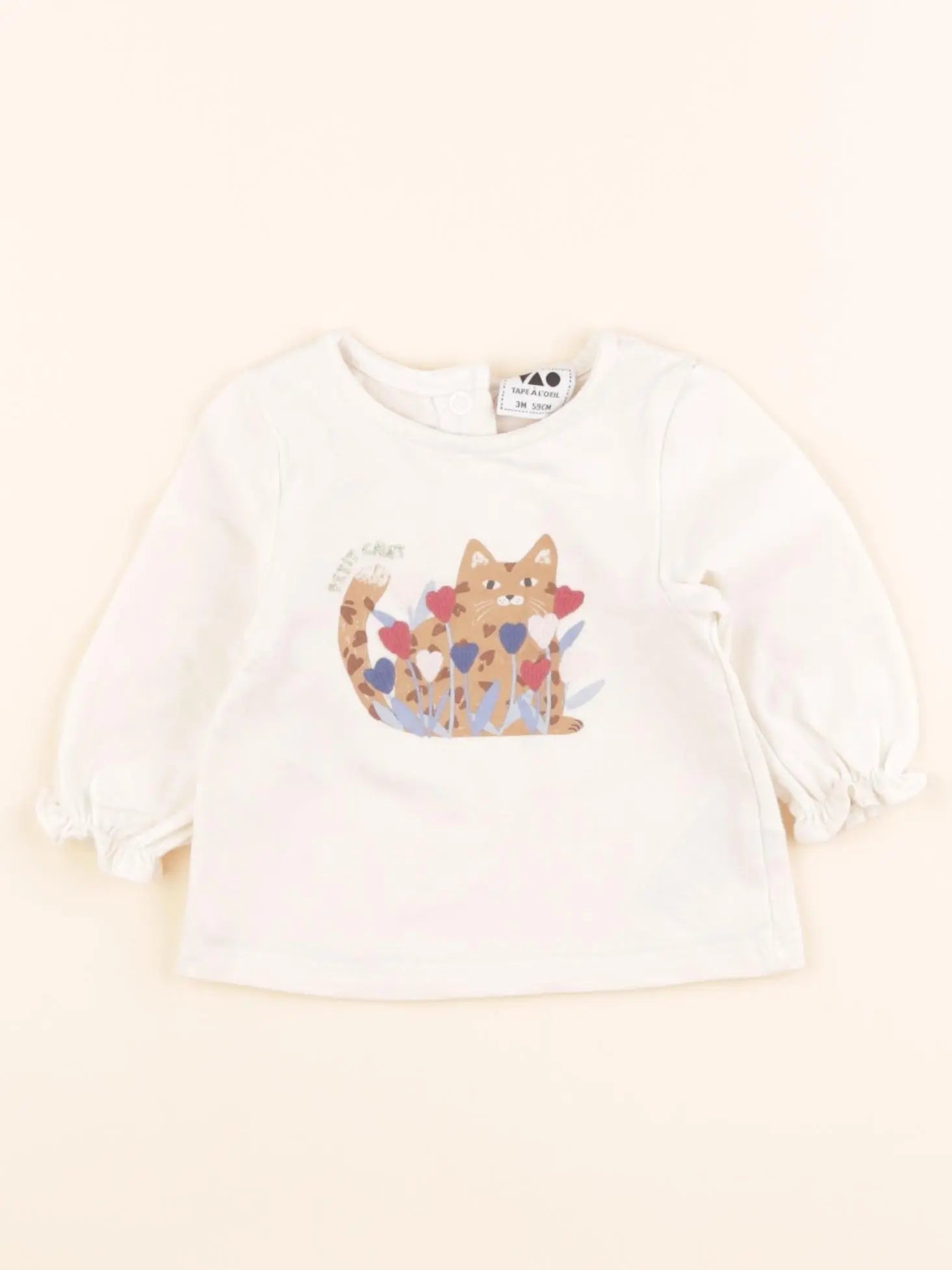 Tape à l'oeil - tee-shirt beige - 3 mois