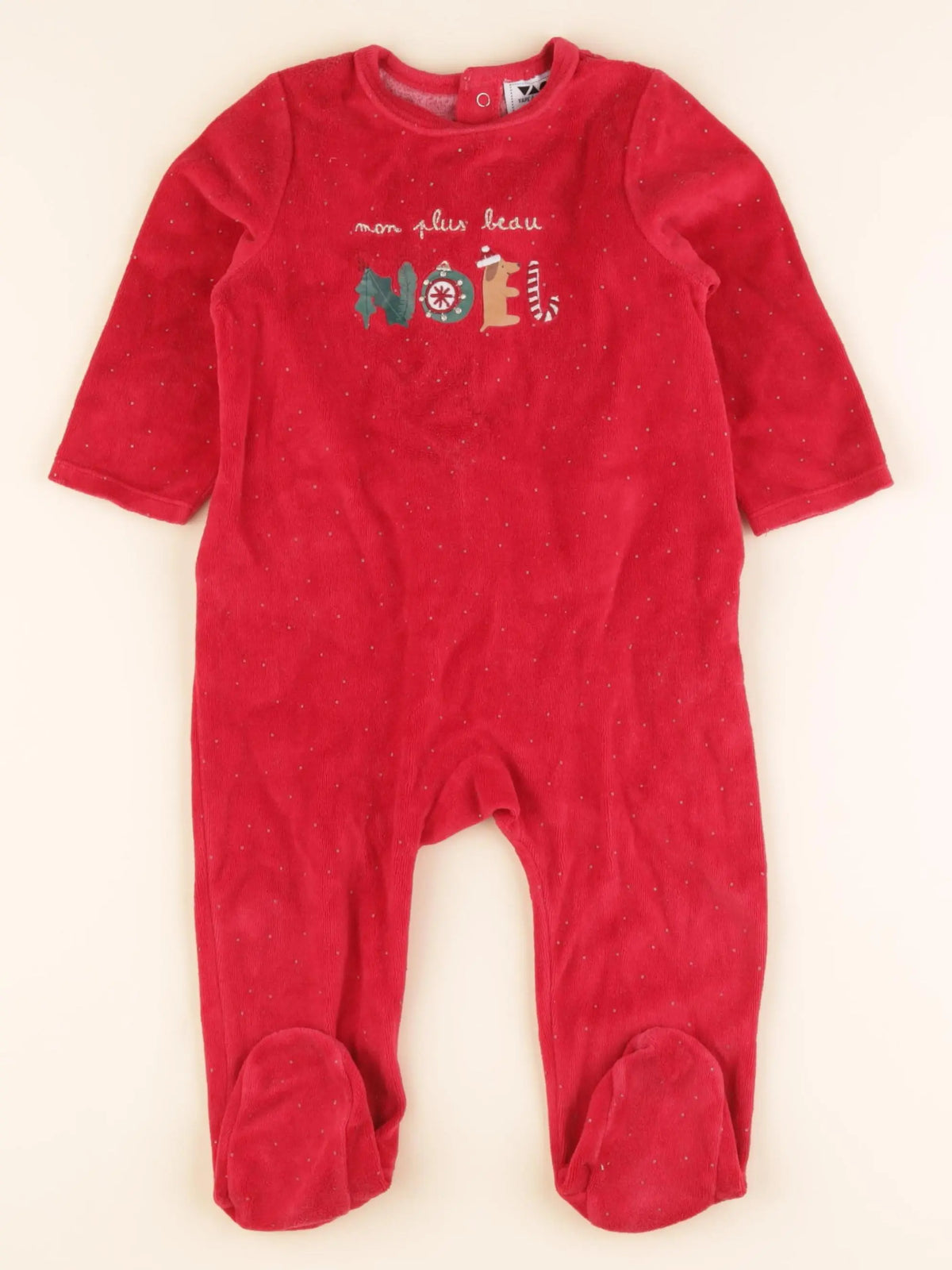 Tape à l'oeil - pyjama velours rouge - 18 mois