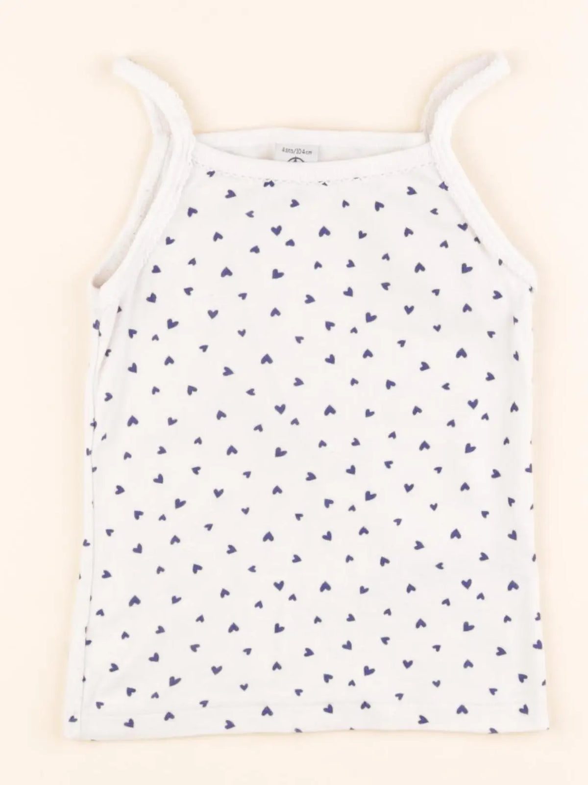 Petit Bateau - maillot de corps blanc, bleu - 4 ans