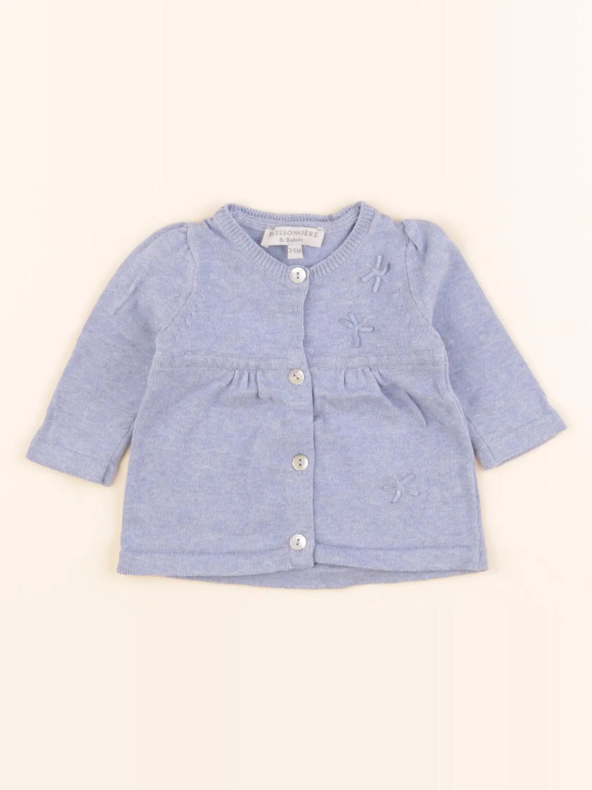 Buissonnière - gilet bleu - 3/6 mois