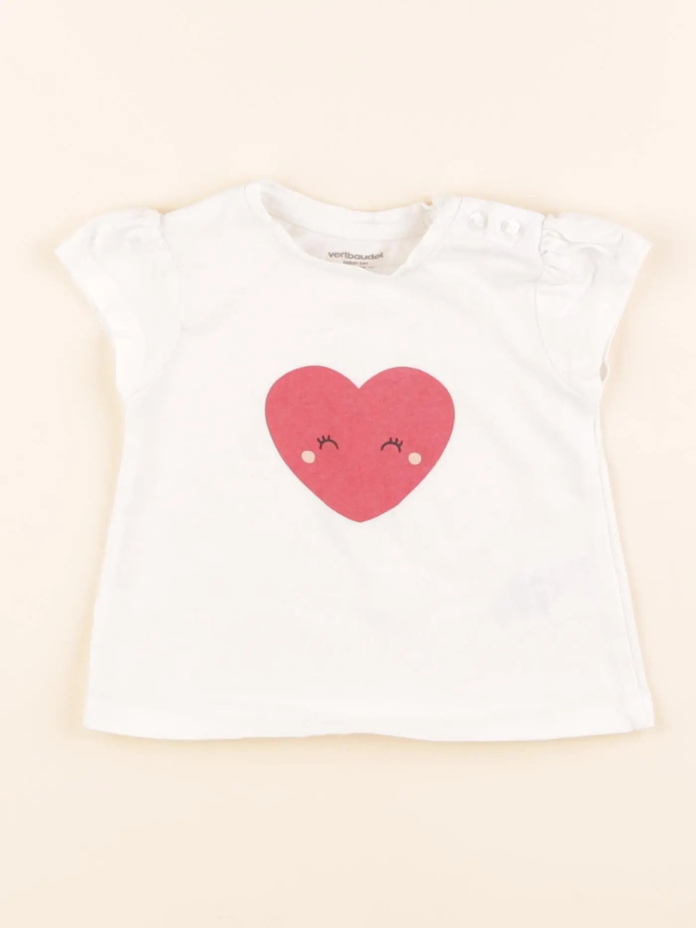 Vertbaudet - tee-shirt blanc - 9 mois
