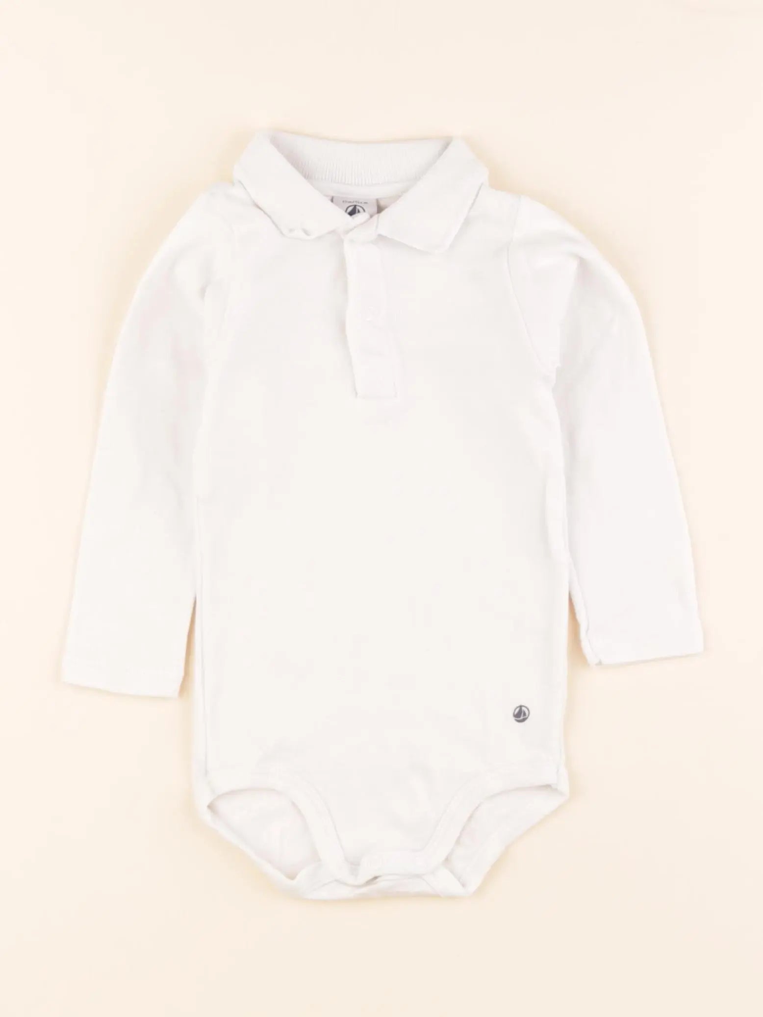 Petit Bateau - body à col blanc - 12 mois