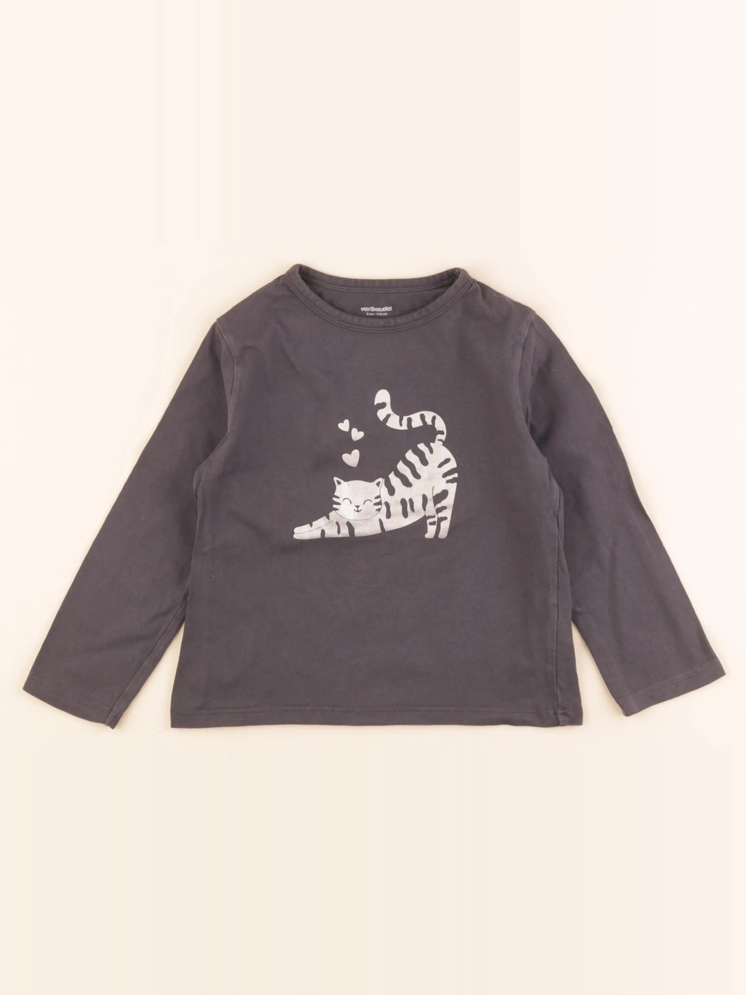 Vertbaudet - tee-shirt gris - 5 ans