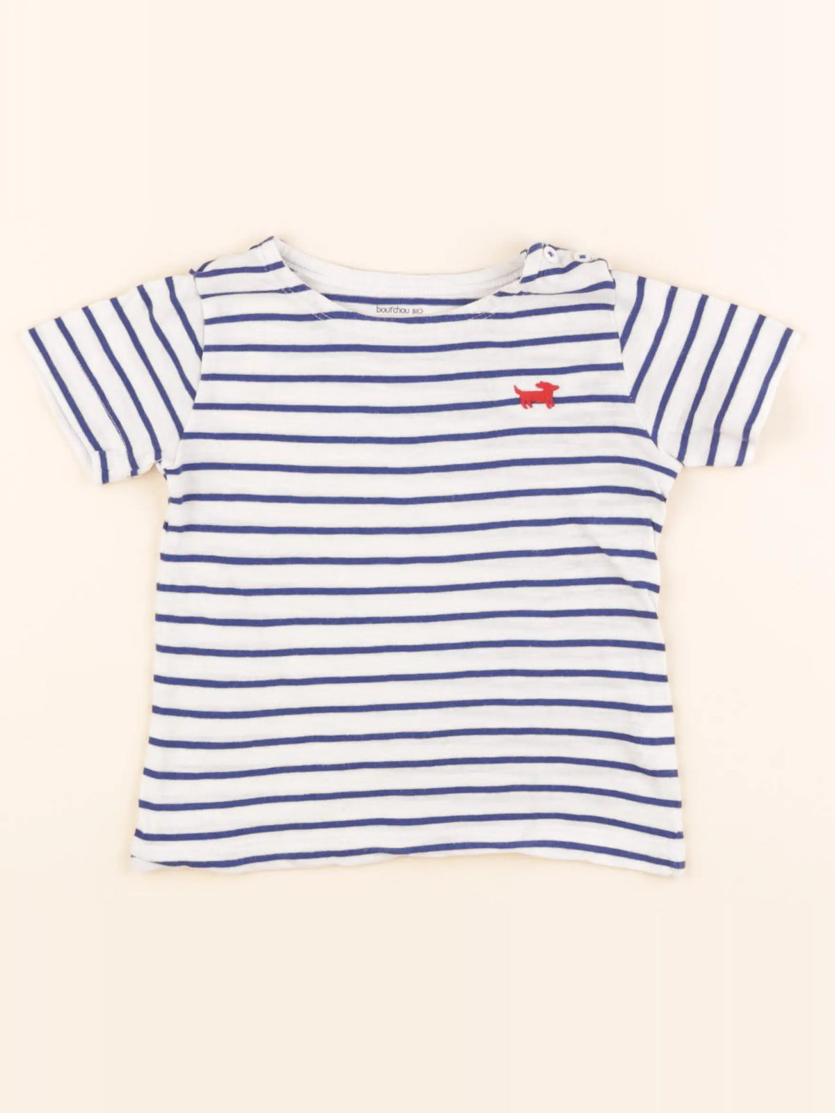 Boutchou - tee-shirt bleu, blanc - 18 mois