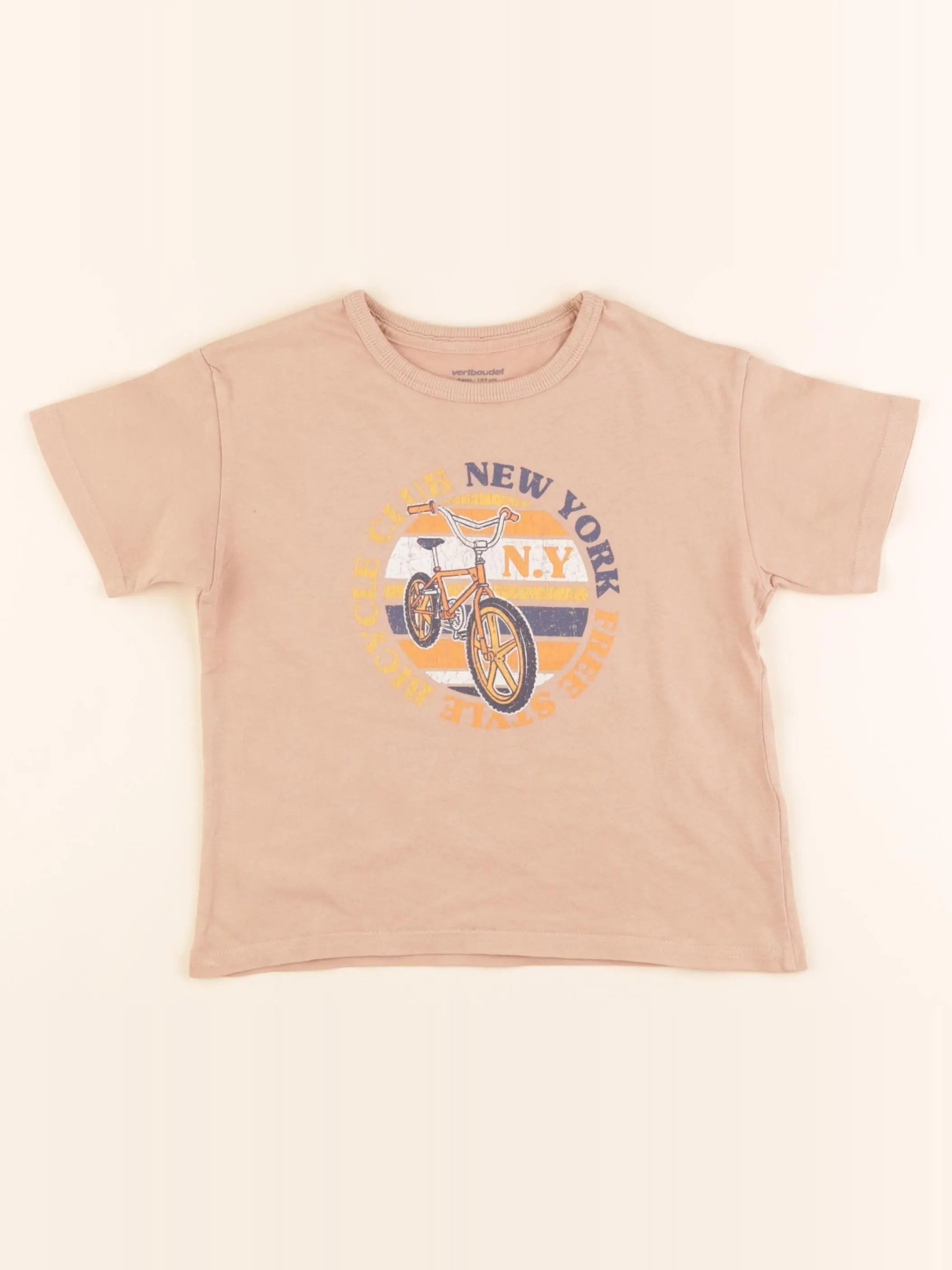 Vertbaudet - tee-shirt marron - 4 ans