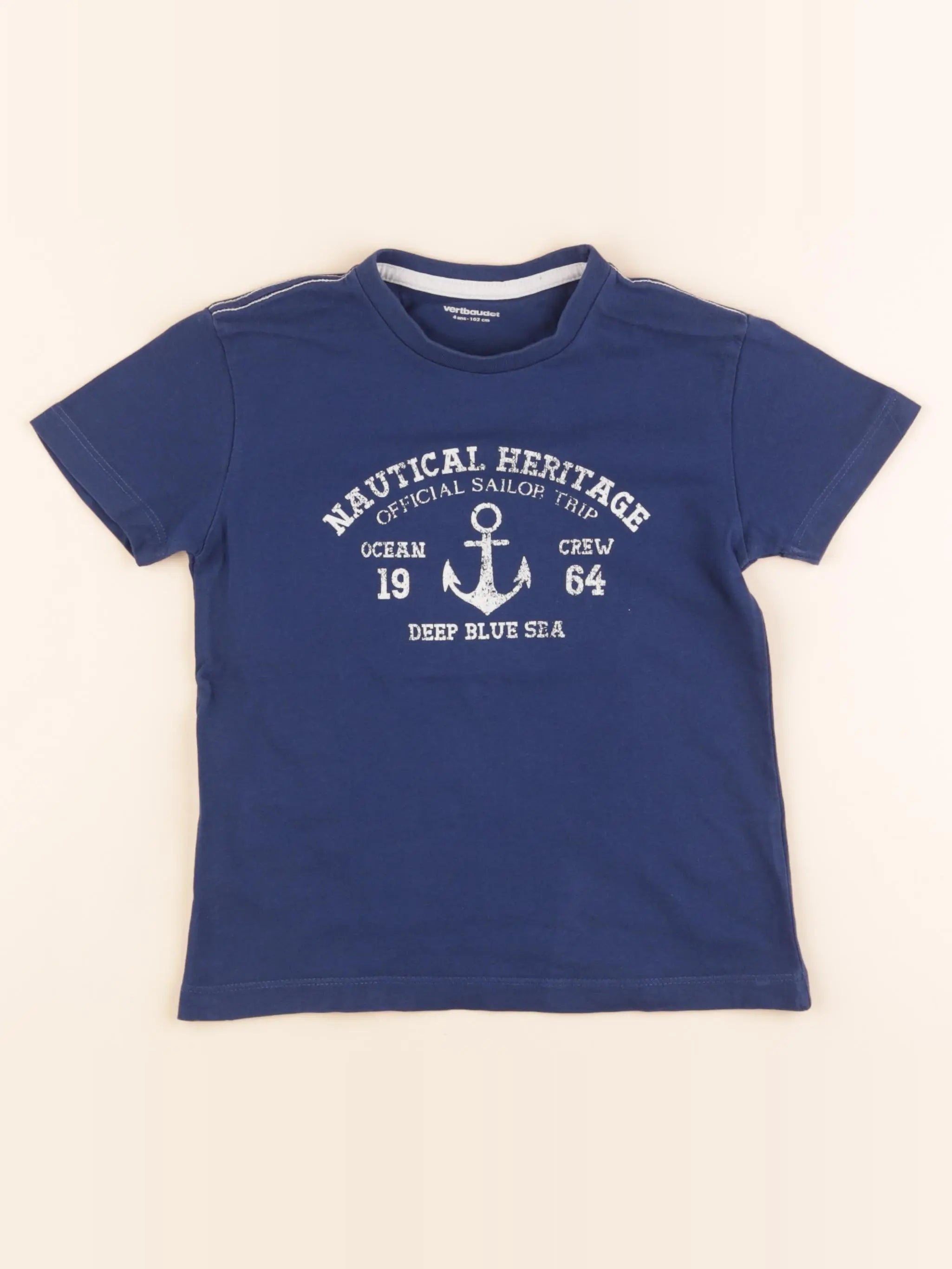 Vertbaudet - tee-shirt bleu - 4 ans