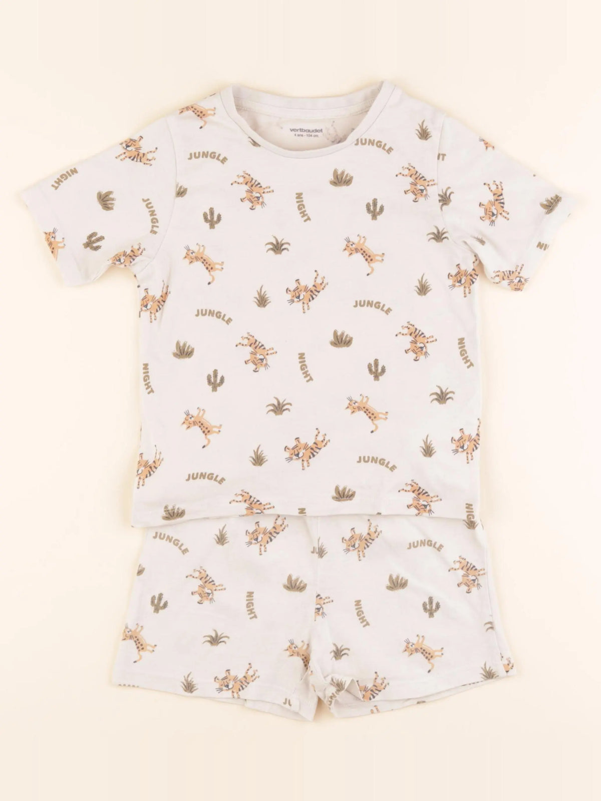 Vertbaudet - pyjama coton marron - 4 ans
