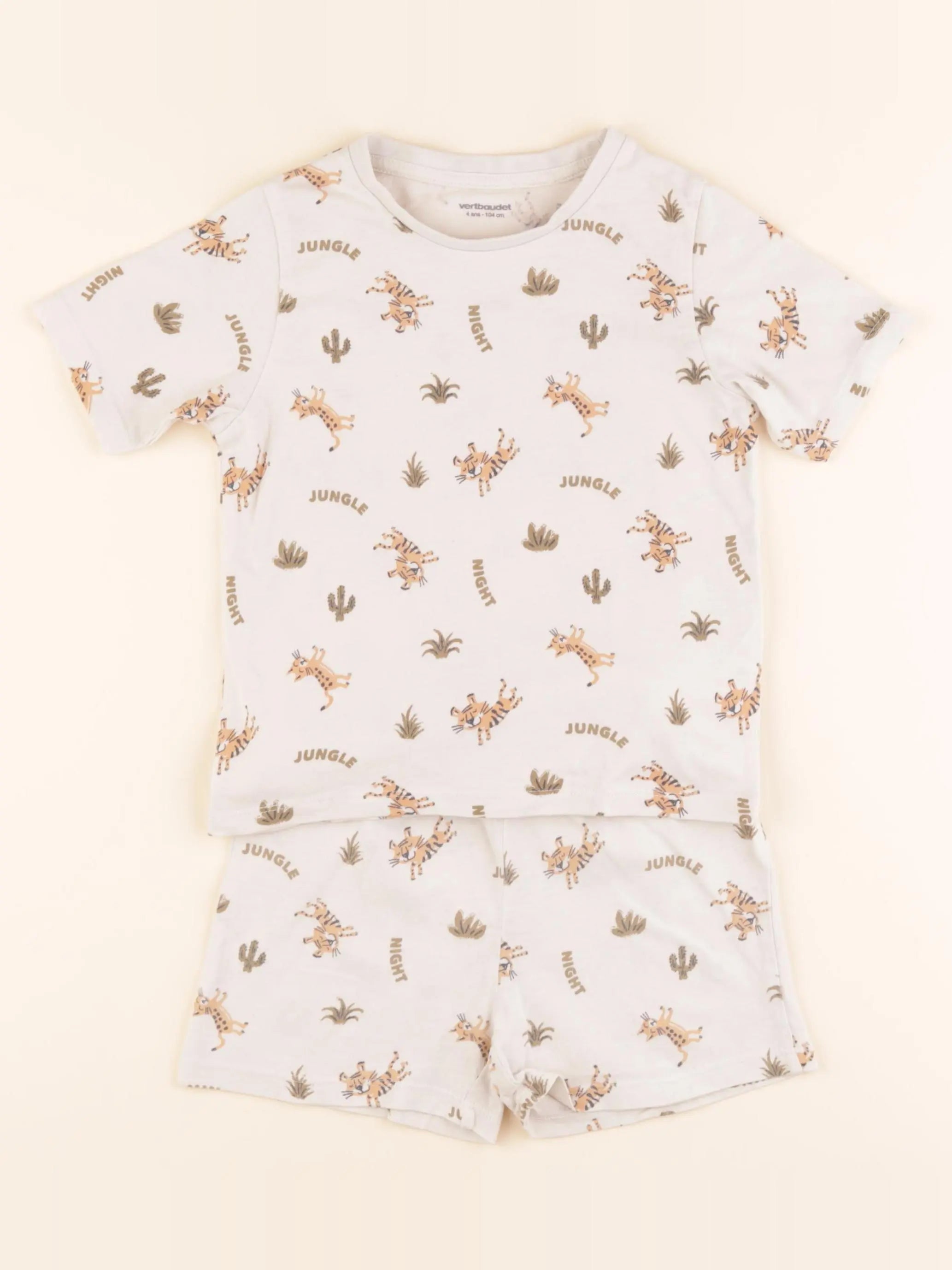 Vertbaudet - pyjama coton marron - 4 ans