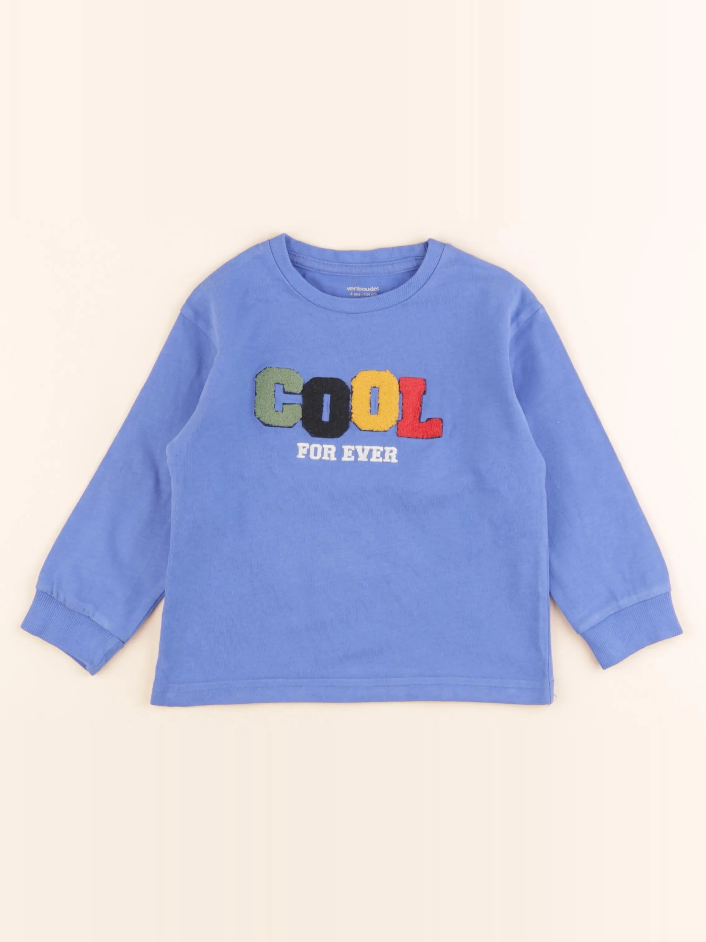 Vertbaudet - tee-shirt bleu - 4 ans