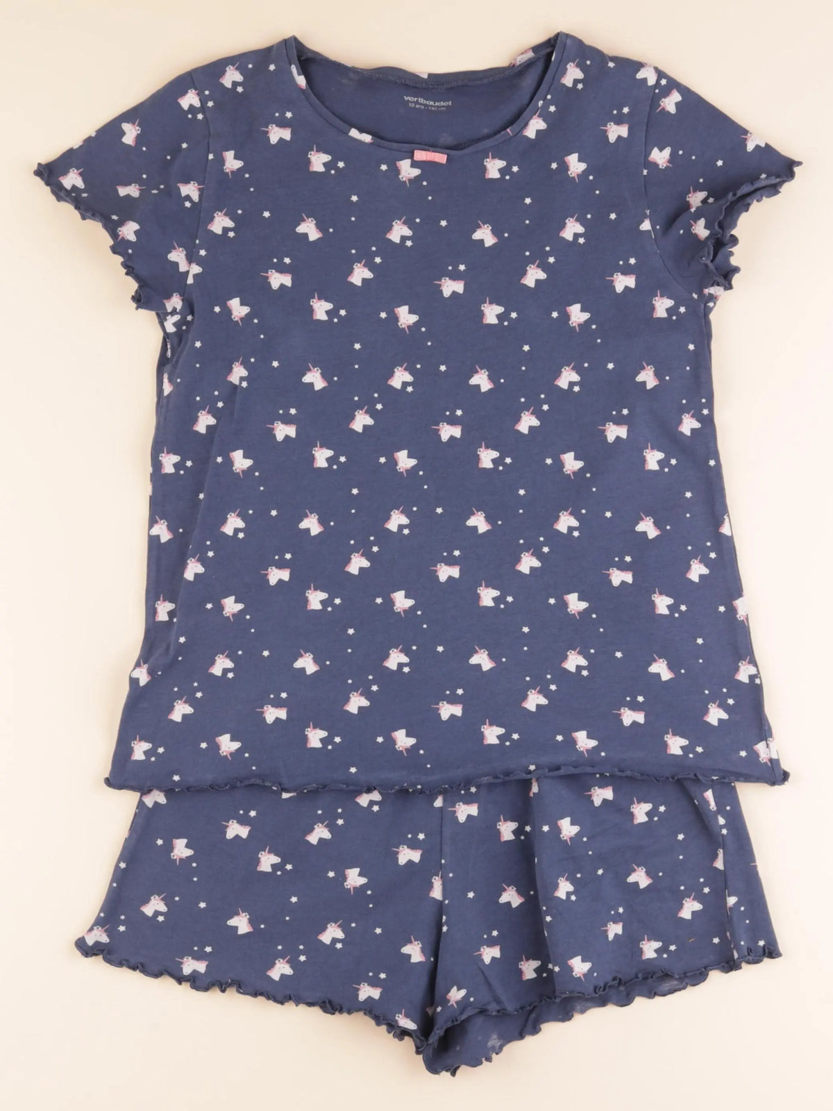 Vertbaudet - pyjama coton bleu - 10 ans