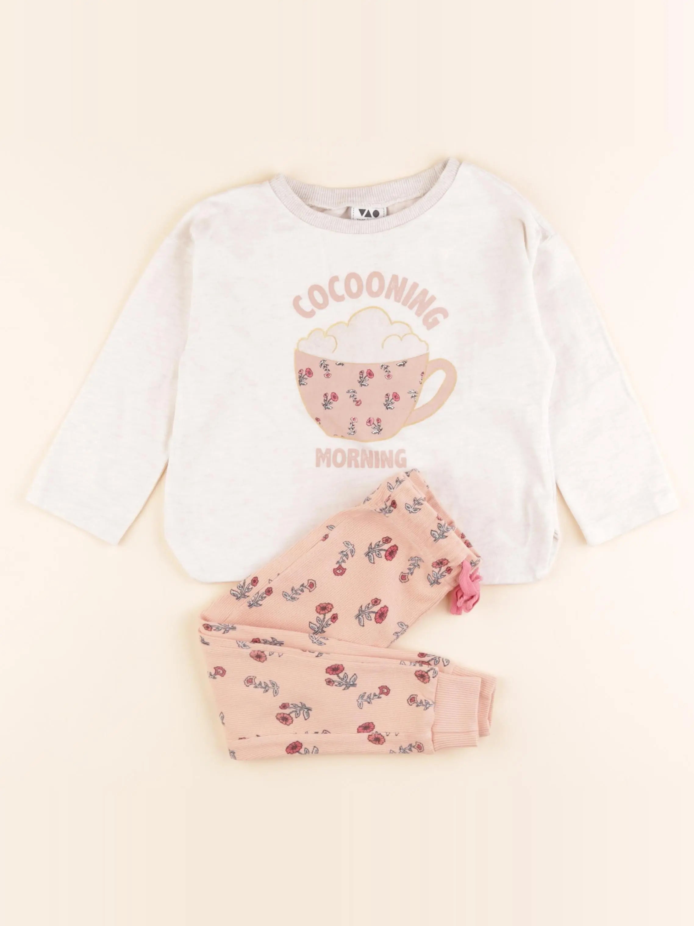 Tape à l'oeil - pyjama coton blanc, rose - 2 ans
