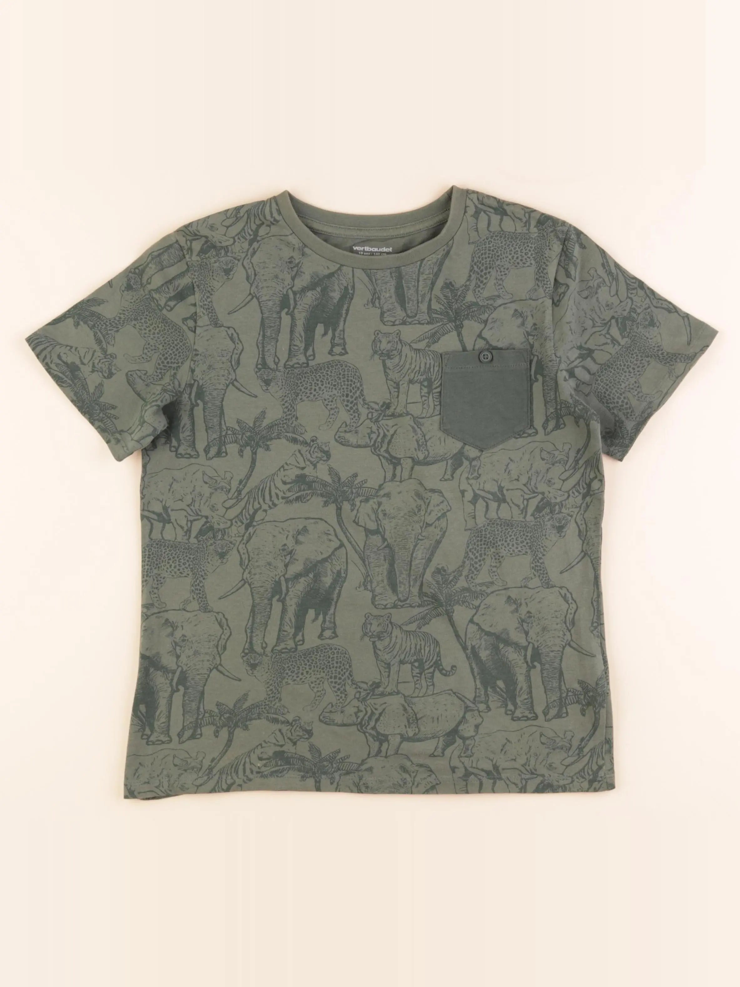 Vertbaudet - tee-shirt vert - 10 ans