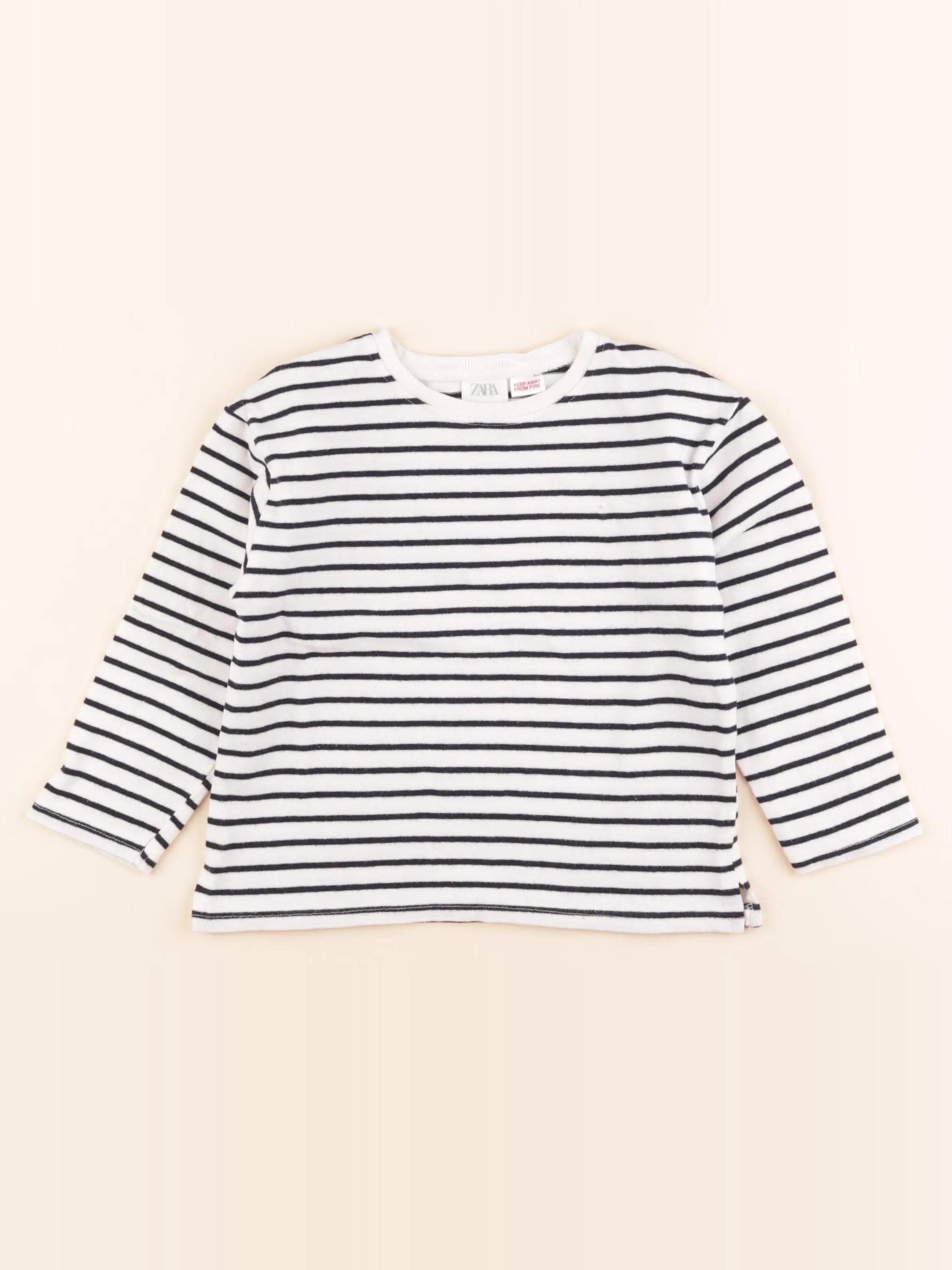 Zara - pull blanc, bleu - 3/4 ans