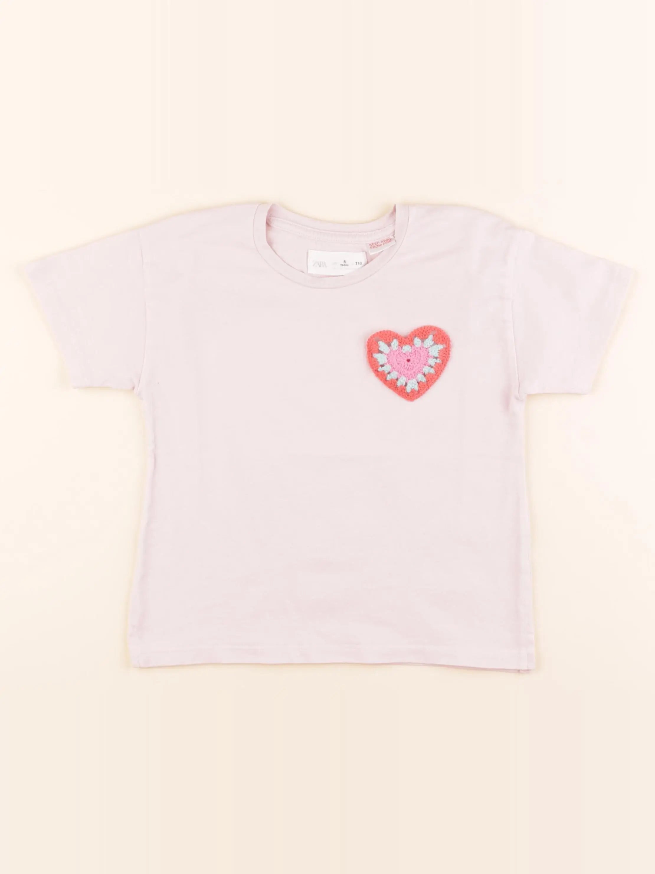 Zara - tee-shirt rose - 5 ans