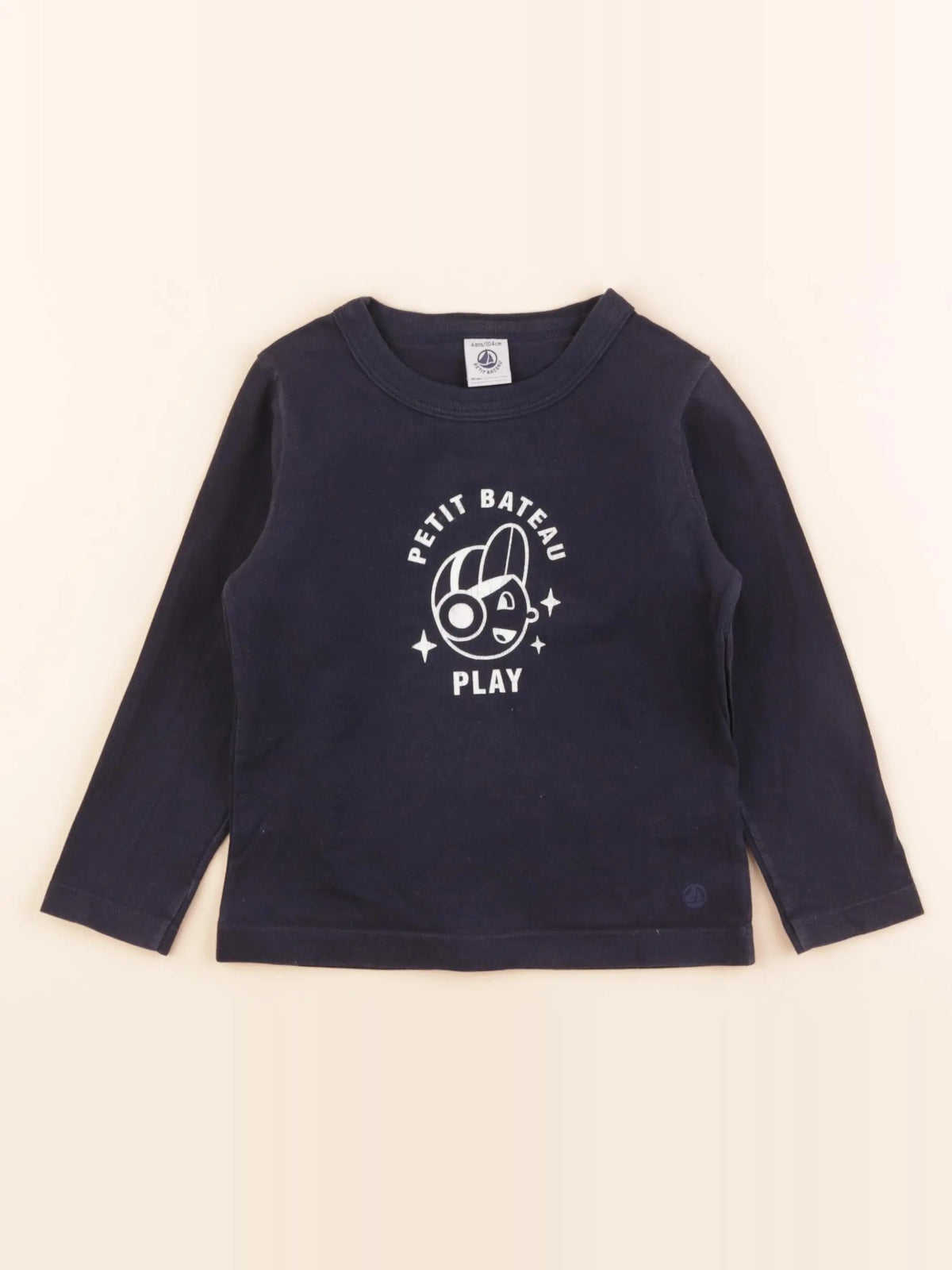 Petit Bateau - tee-shirt bleu - 4 ans