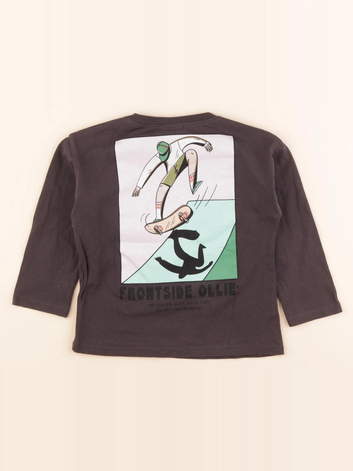 Zara - tee-shirt imprimé au dos gris - 3 ans
