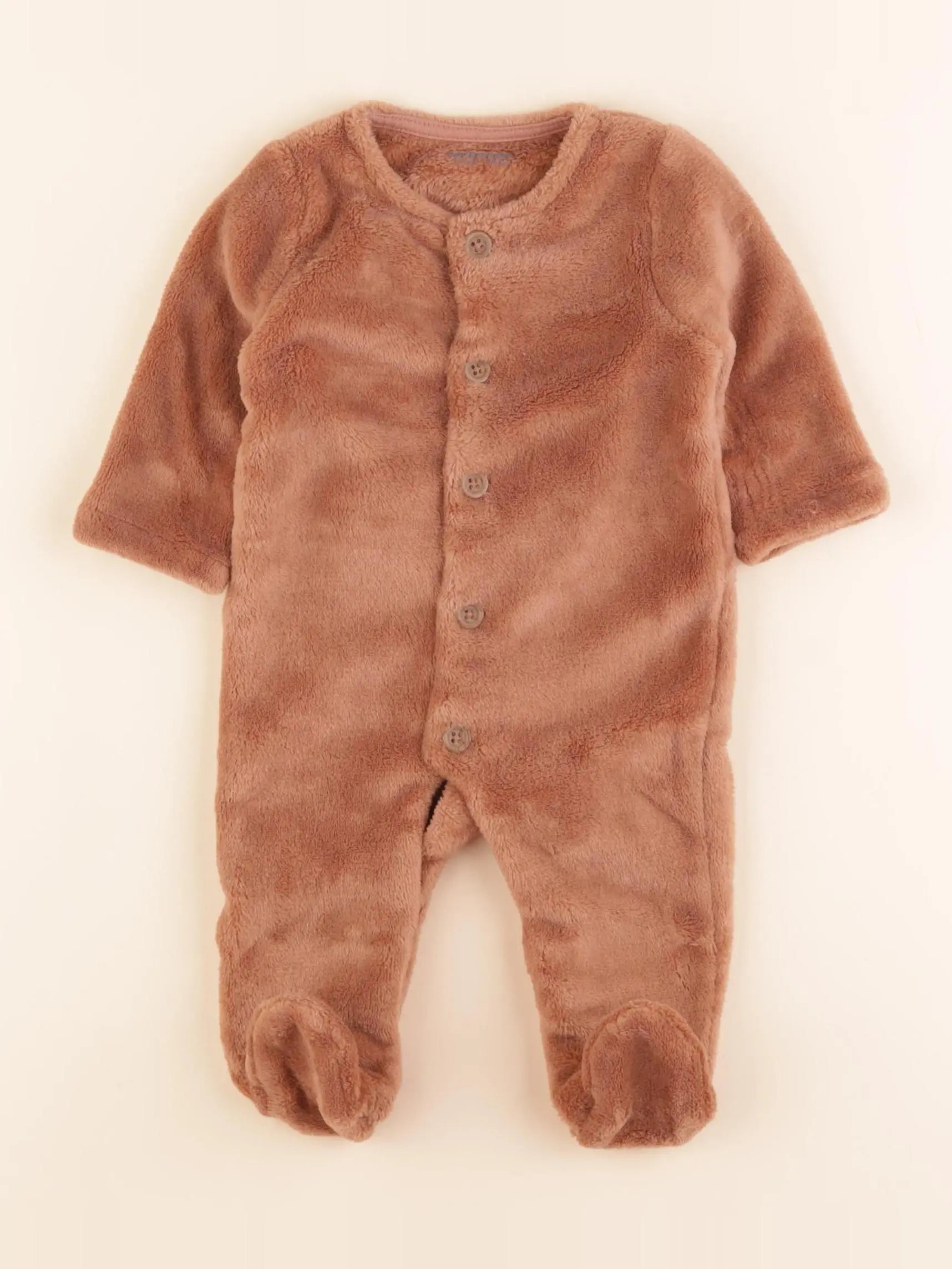 Vertbaudet - sur-pyjama marron - 3 mois