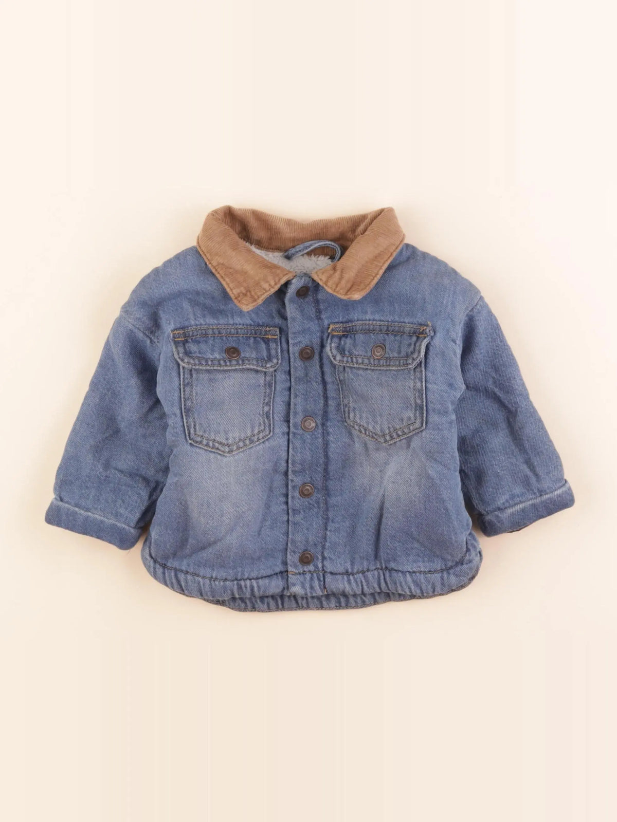 Vertbaudet - veste doublé bleu - 6 mois