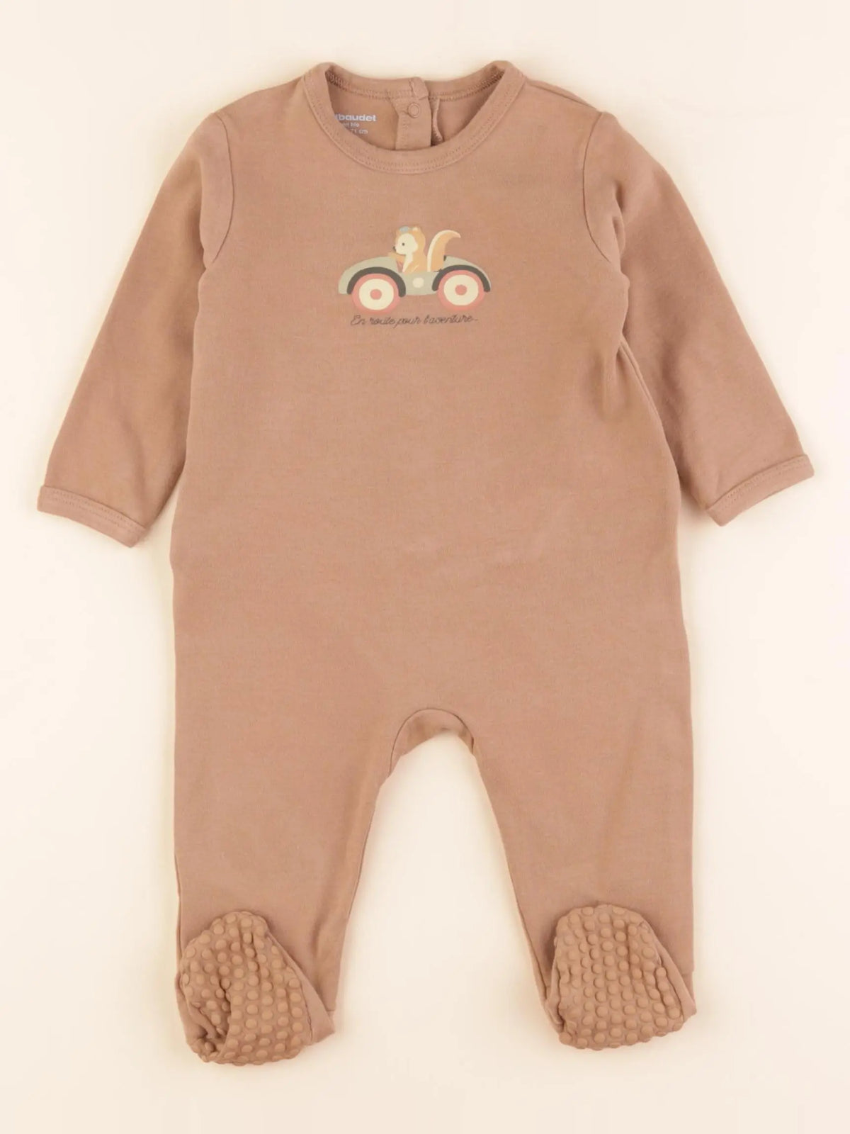 Vertbaudet - pyjama coton marron - 9 mois