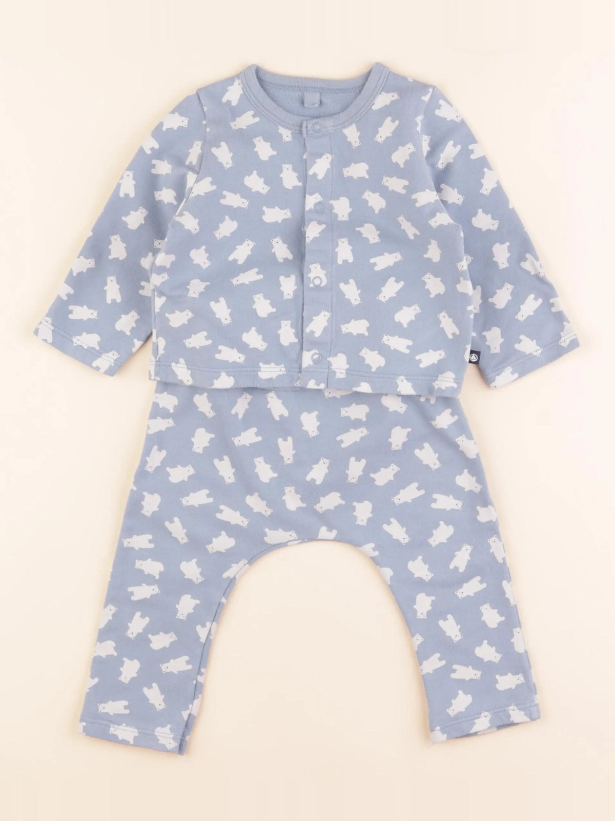 Petit Bateau - ensemble bleu - 12 mois