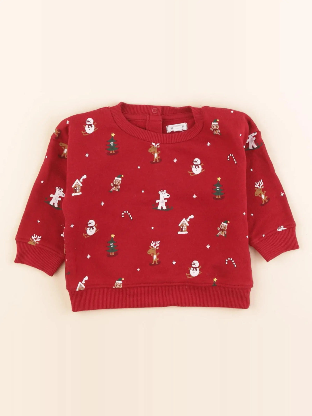 Vertbaudet - sweat rouge - 12 mois