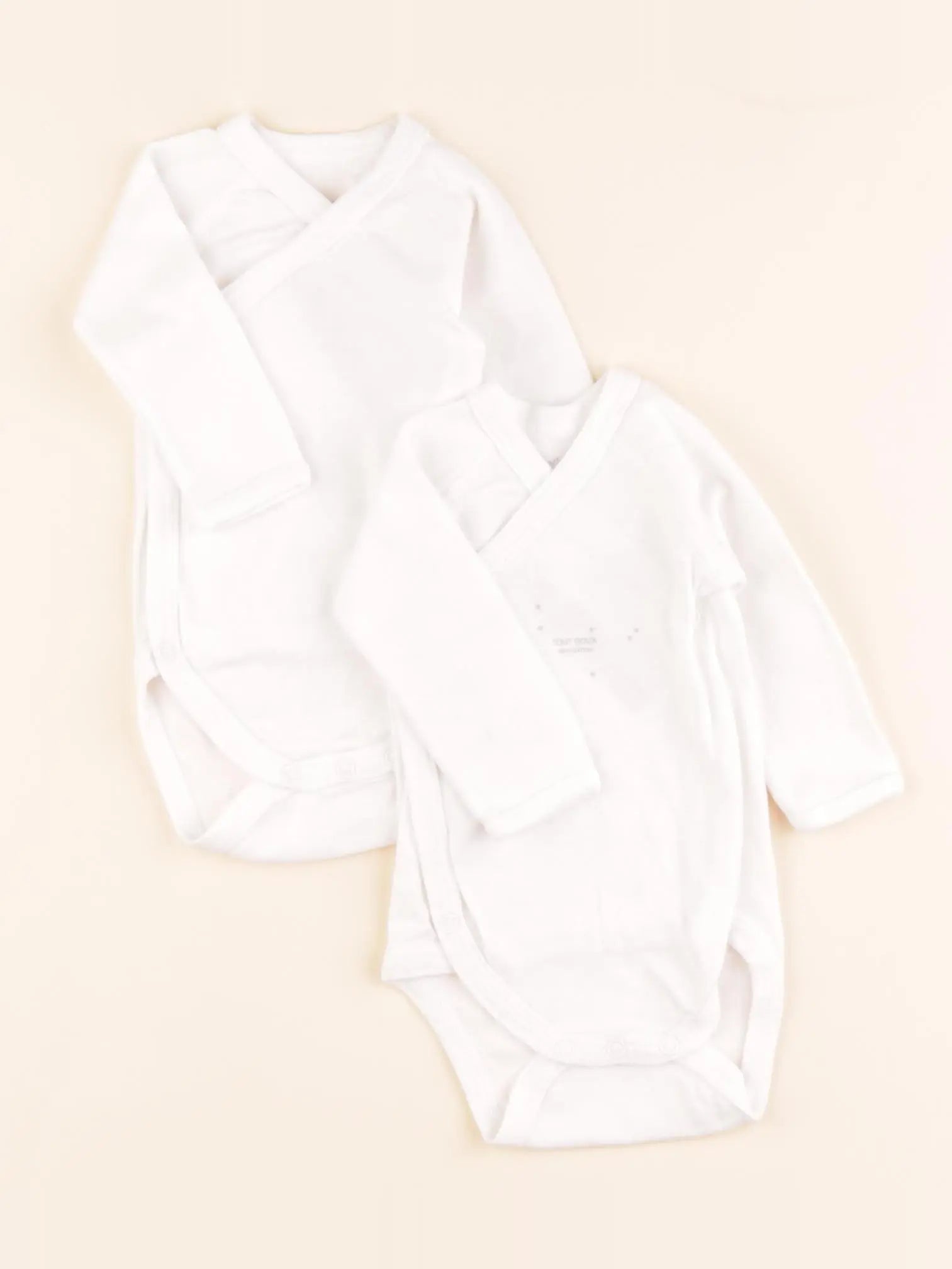 Petit Bateau - lot de 2 bodies en coton blanc - 1 mois