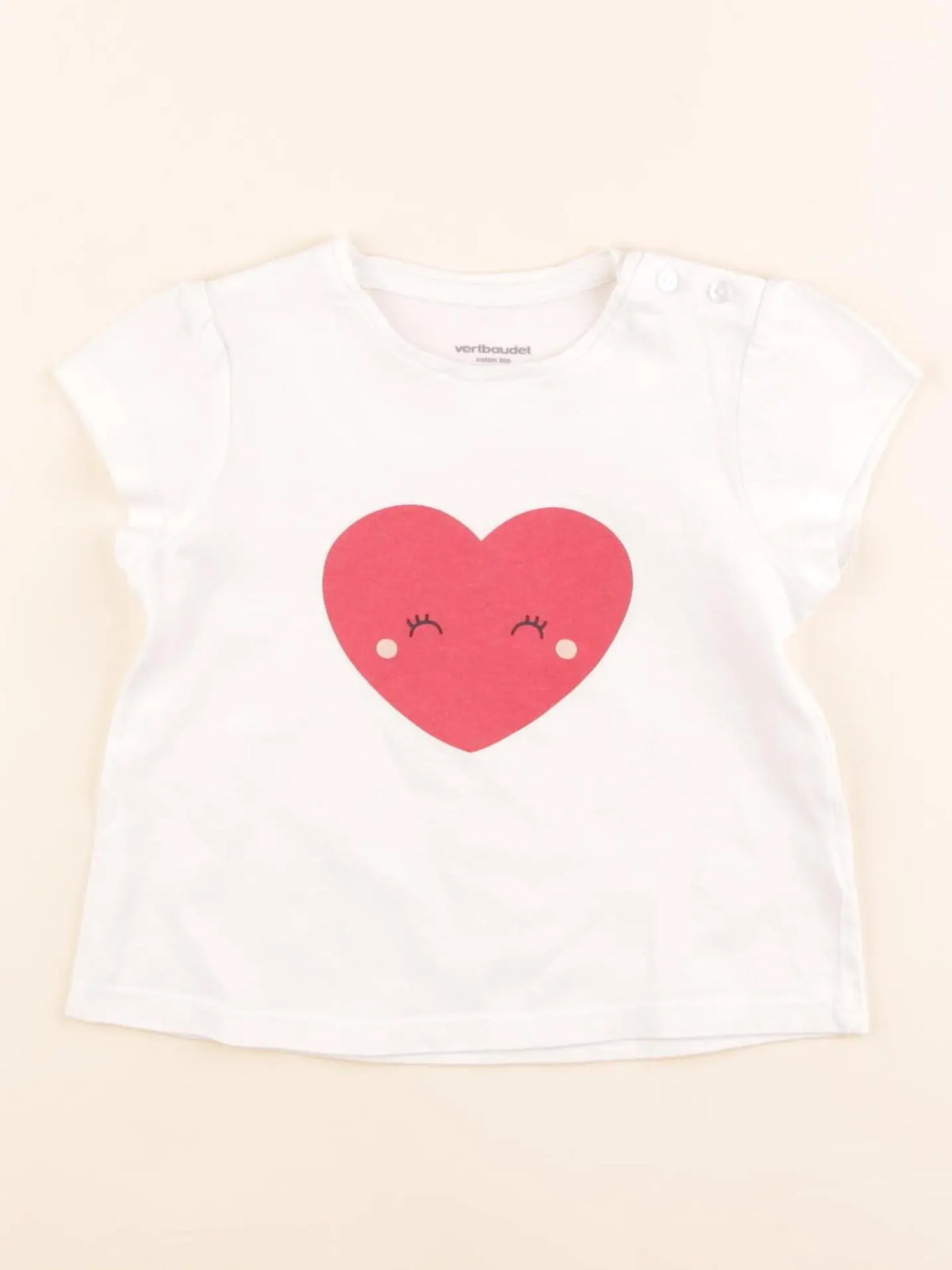 Vertbaudet - tee-shirt blanc - 18 mois