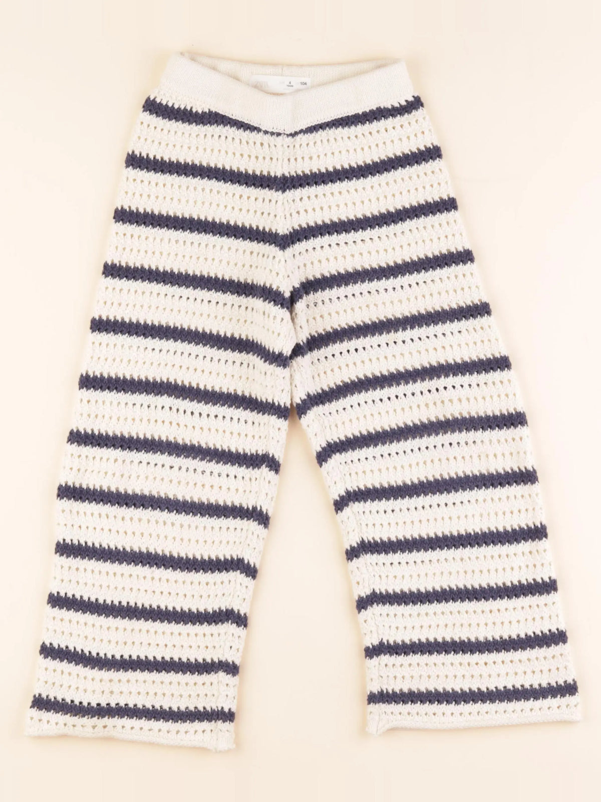 Zara - pantalon bleu, blanc - 4 ans