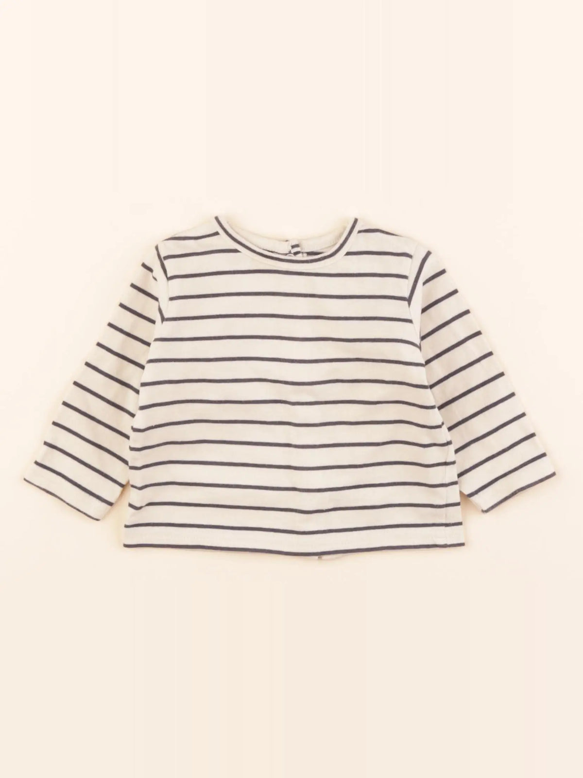 Vertbaudet - tee-shirt beige, bleu - 3 mois