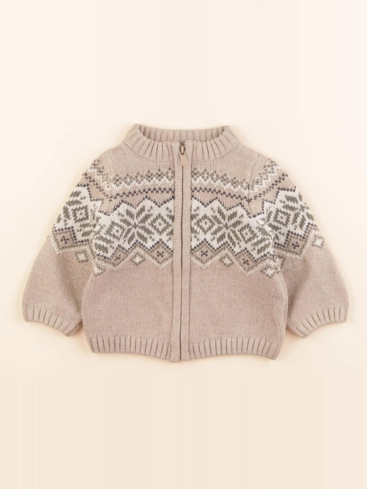 Vertbaudet - gilet beige - 9 mois