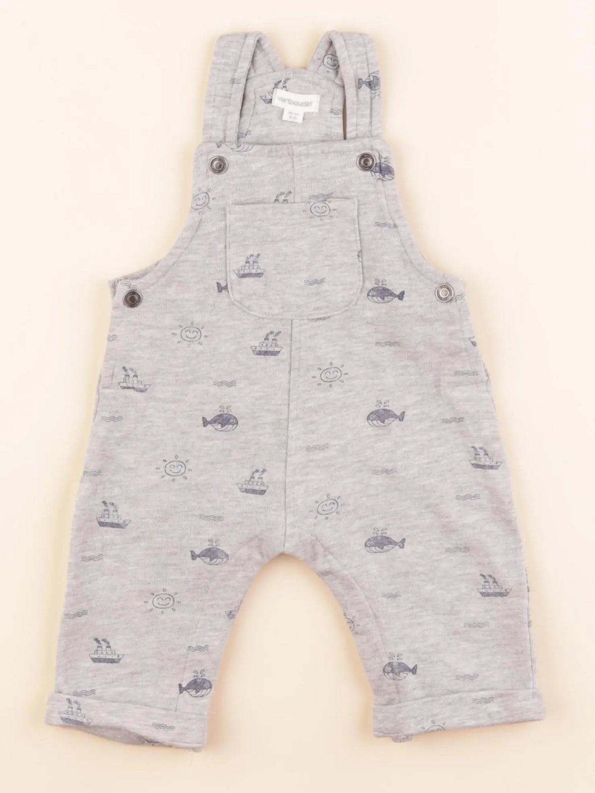 Vertbaudet - salopette gris - 3 mois