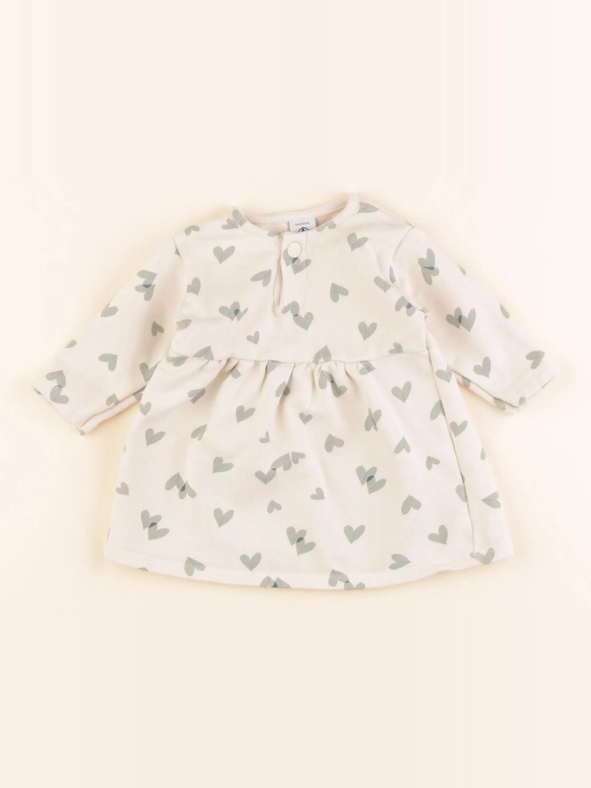 Petit Bateau - robe blanc, vert - 6 mois