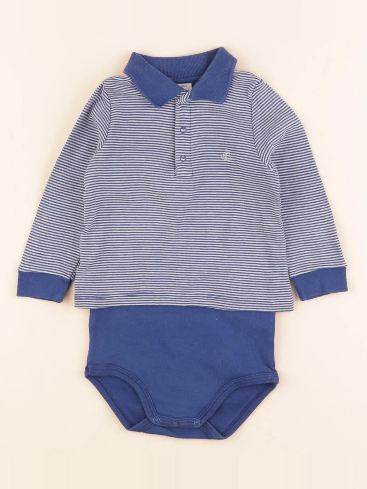 Petit Bateau - body tee-shirt bleu - 18 mois