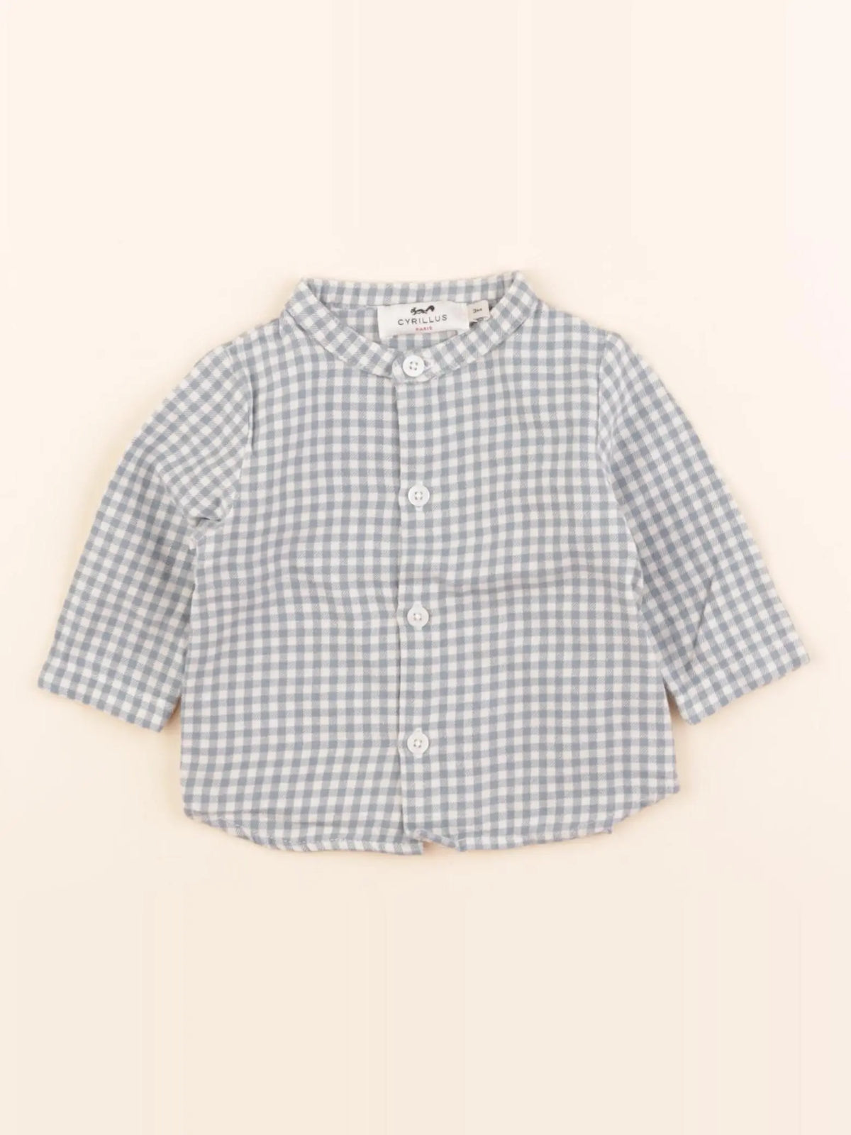 Cyrillus - chemise bleu, beige - 3 mois