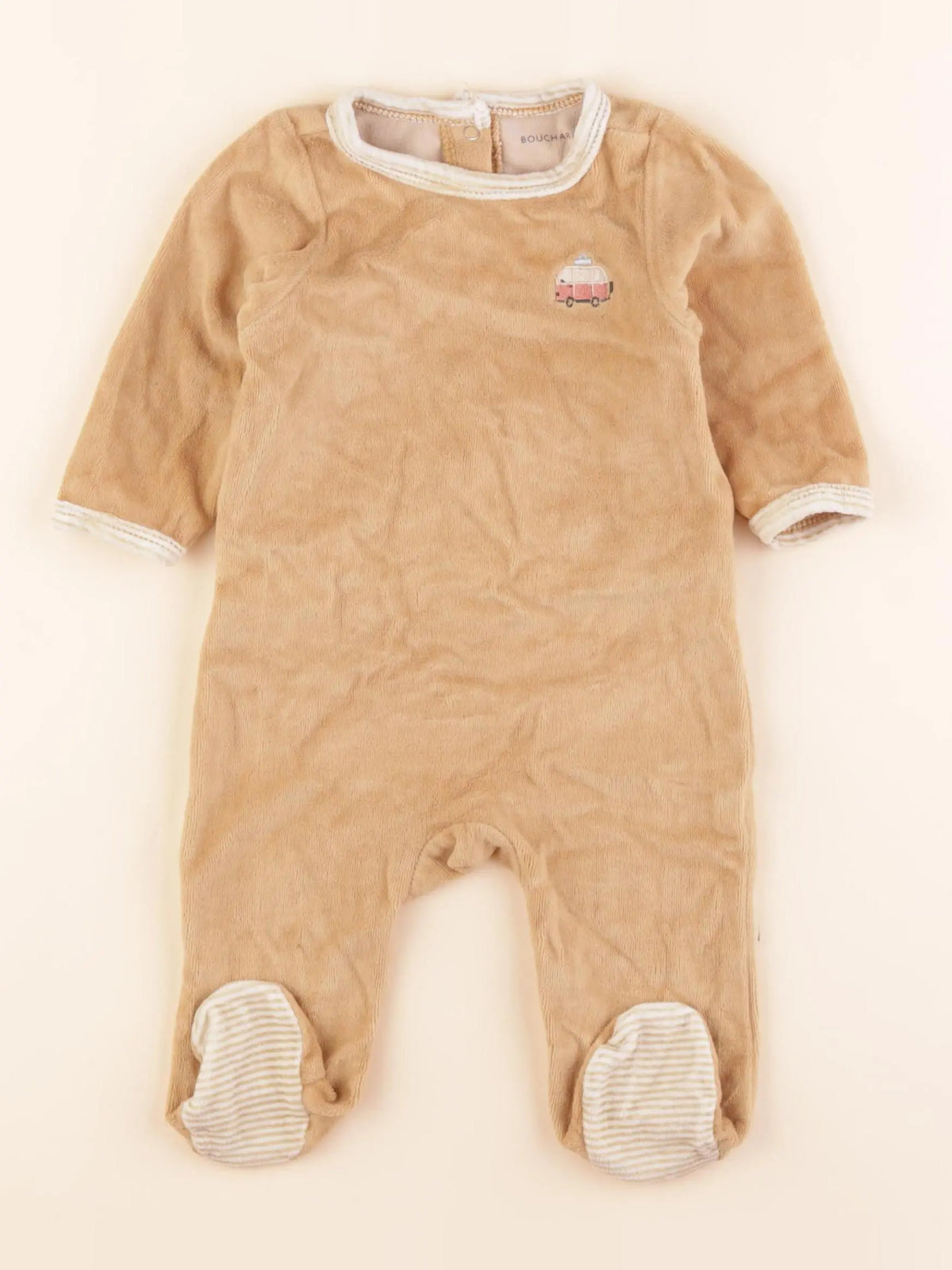 Bouchara - pyjama velours marron - 9 mois
