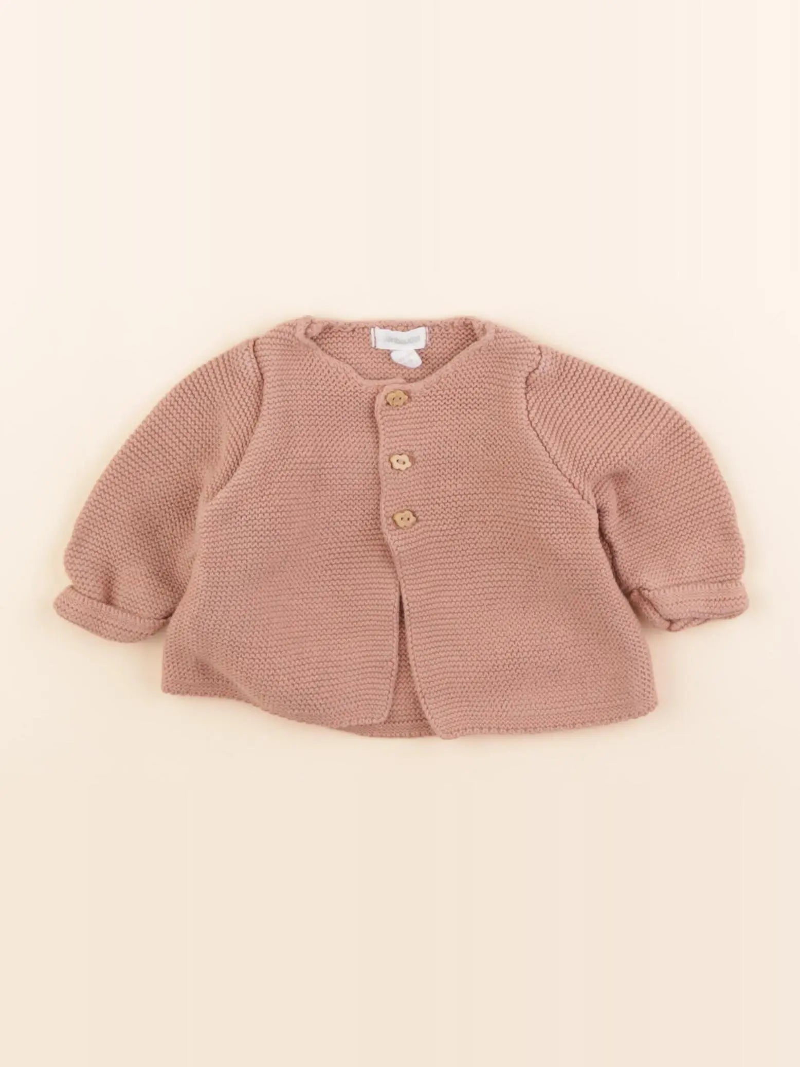 Vertbaudet - gilet rose - 1 mois