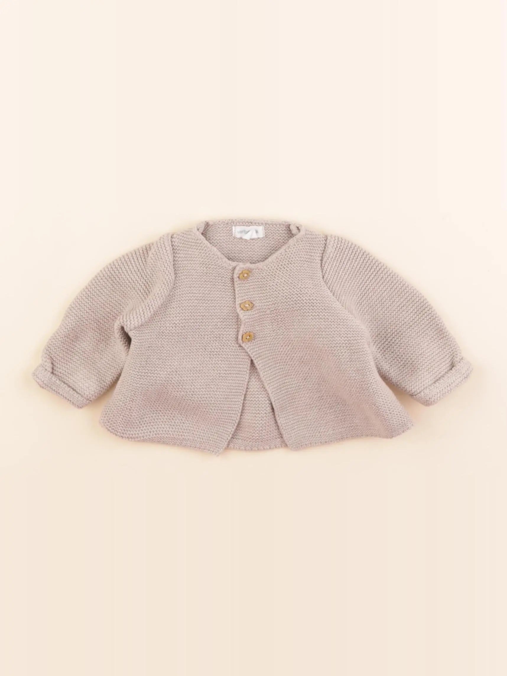 Vertbaudet - gilet beige - 1 mois