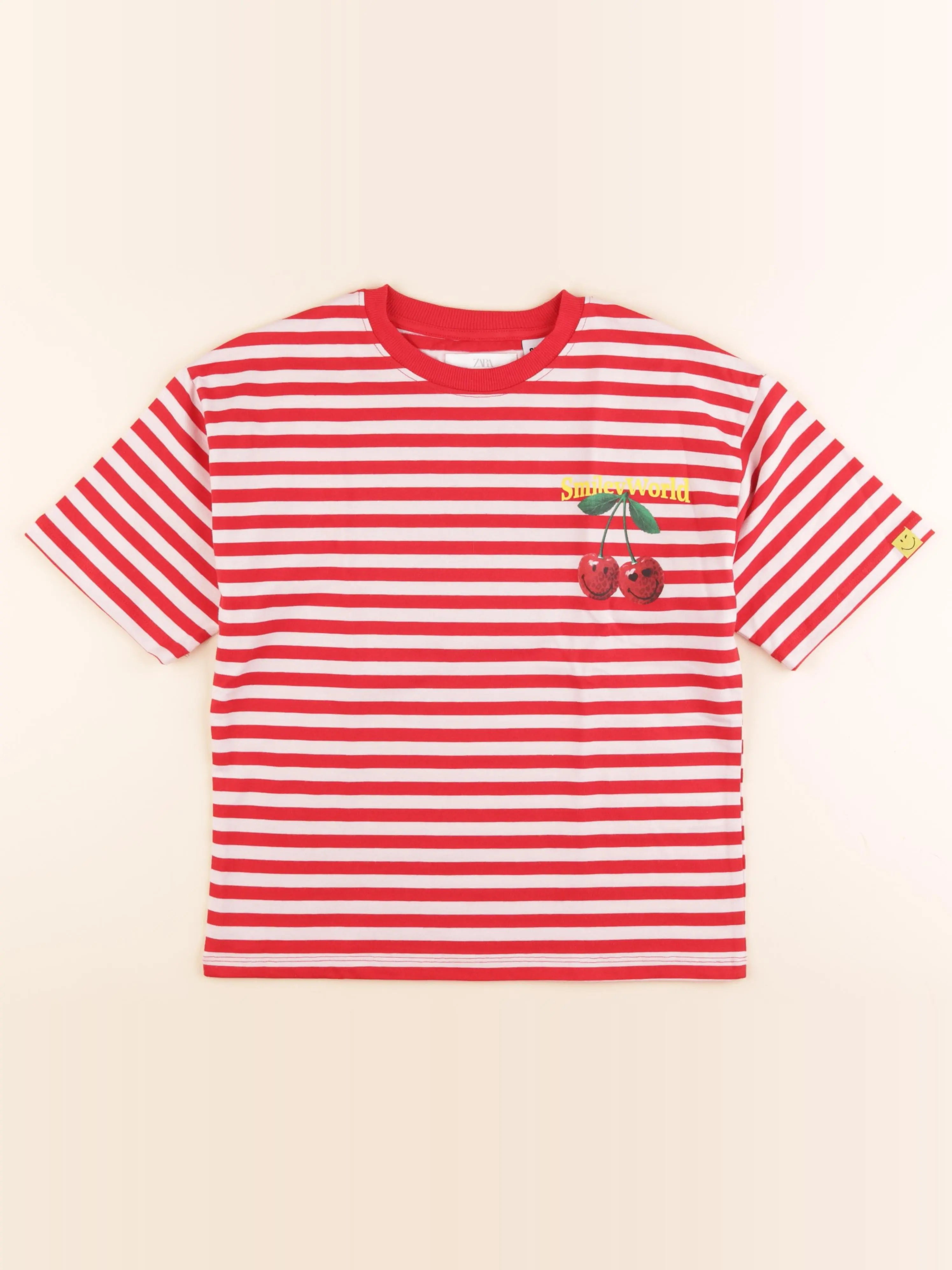 Zara - tee-shirt imprimé au dos blanc, rouge - 8/9 ans