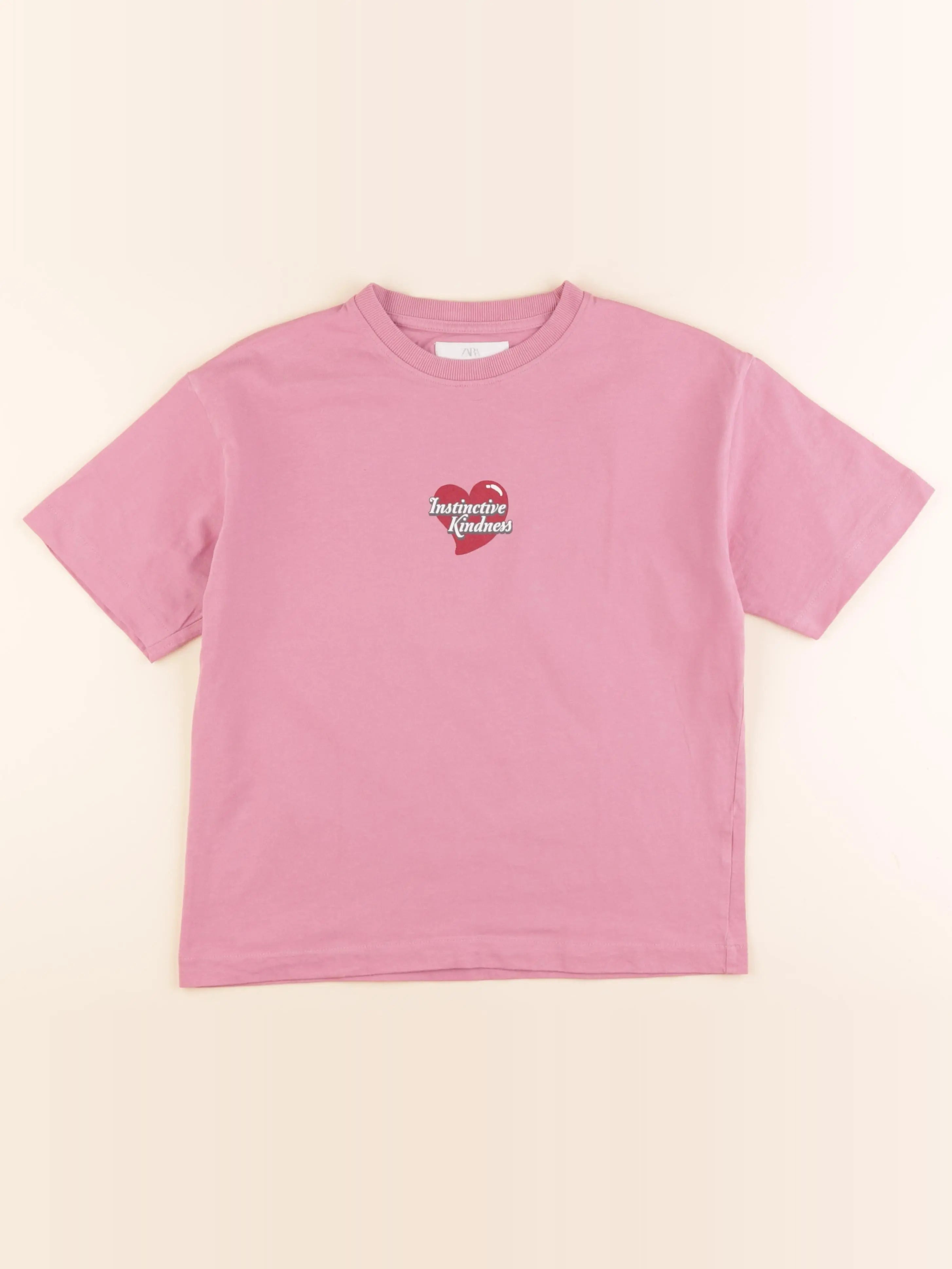Zara - tee-shirt imprimé au dos rose - 11/12 ans