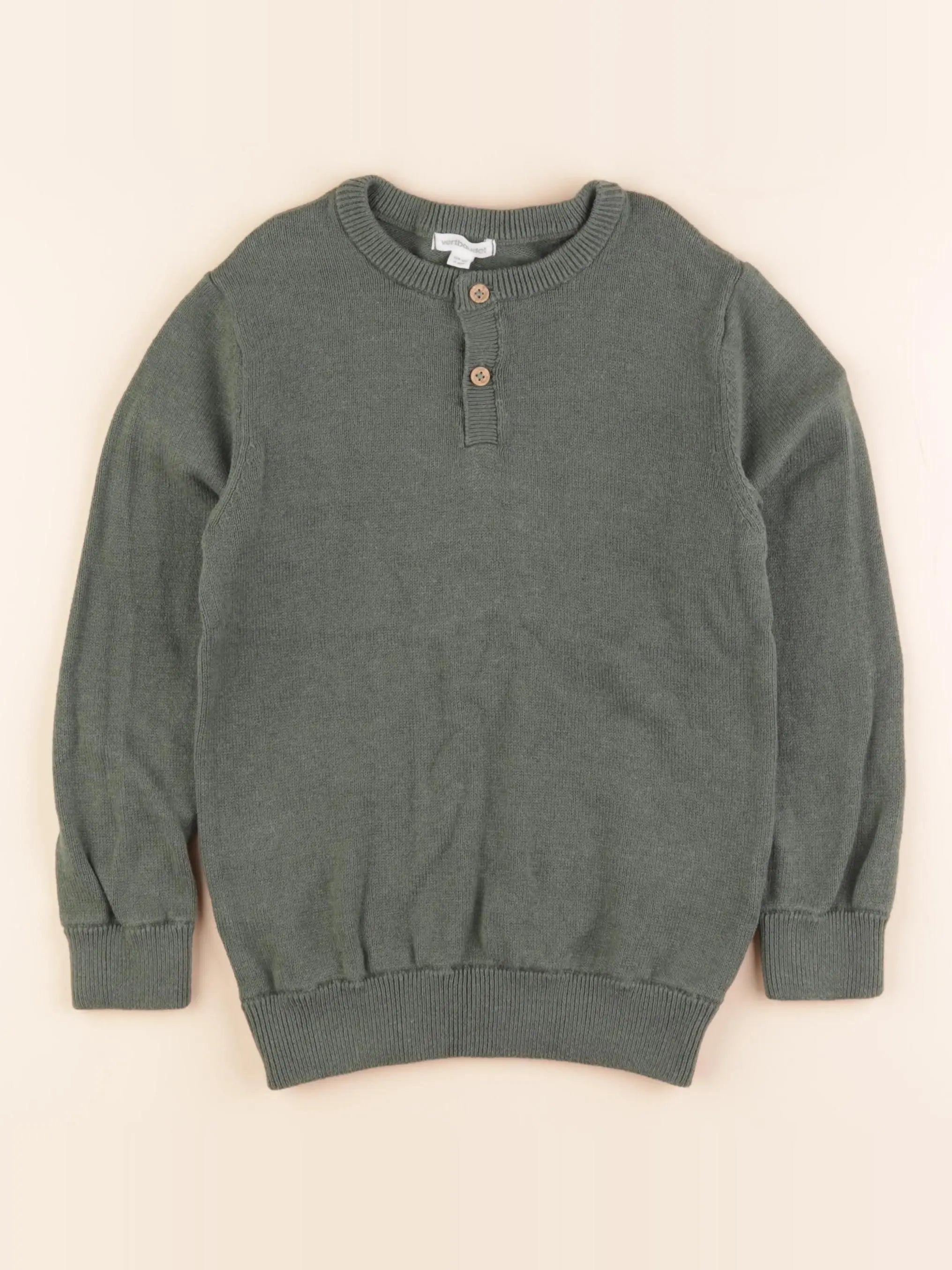 Vertbaudet - pull vert - 8 ans