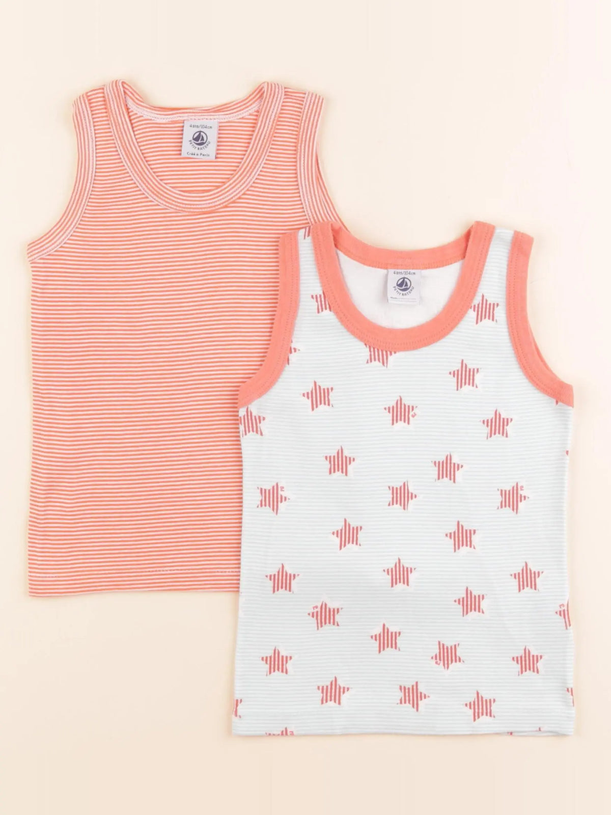 Petit Bateau - lot de 2 débardeurs multicolore - 4 ans