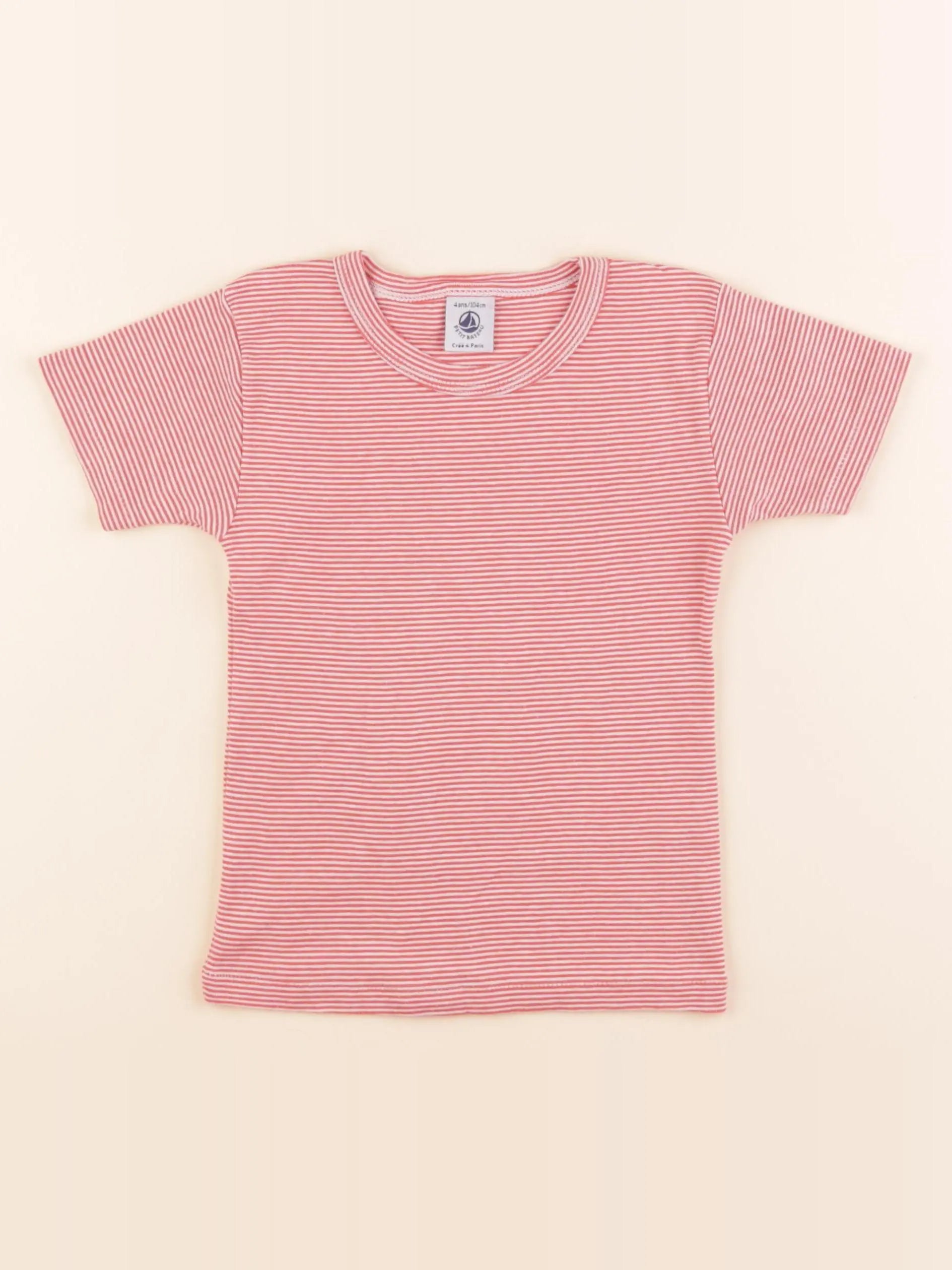 Petit Bateau - tee-shirt rouge - 4 ans