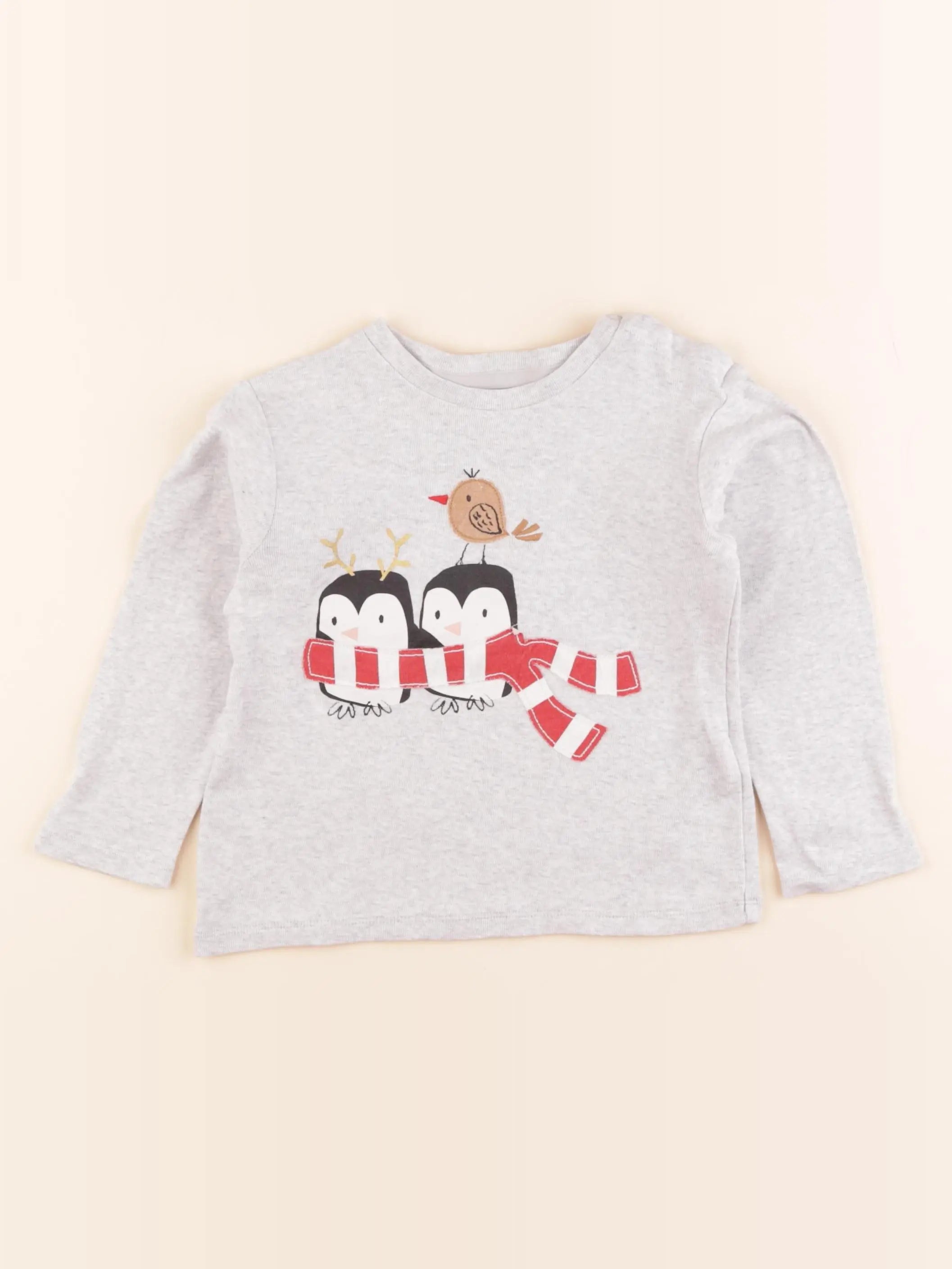 Marks & Spencer - tee-shirt gris - 2/3 ans