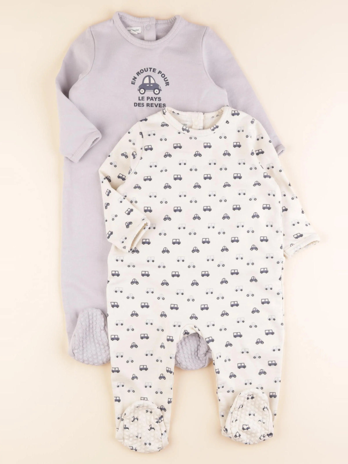 Vertbaudet - lot de 2 pyjamas coton bleu, blanc - 18 mois
