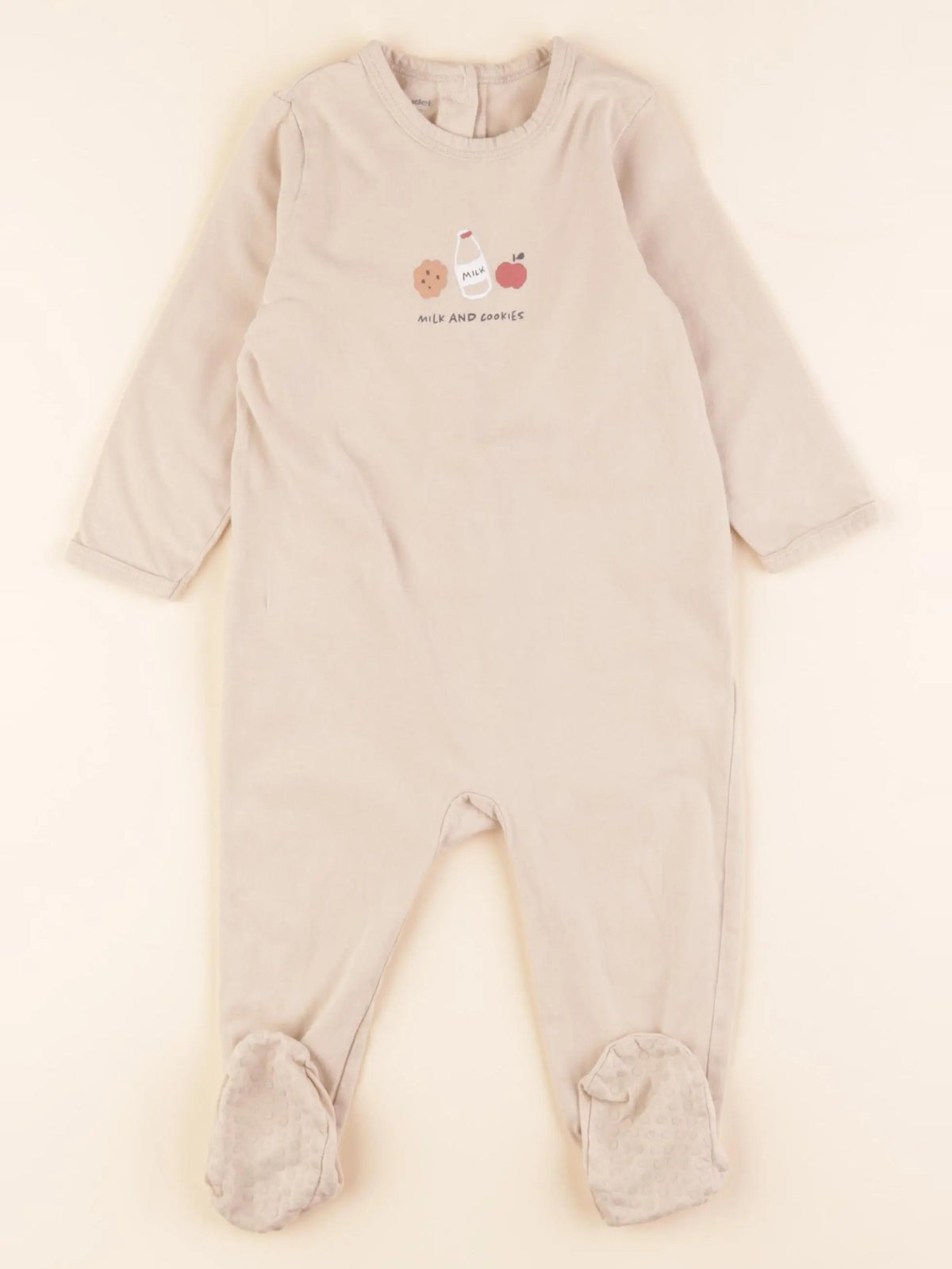 Vertbaudet - pyjama coton beige - 18 mois